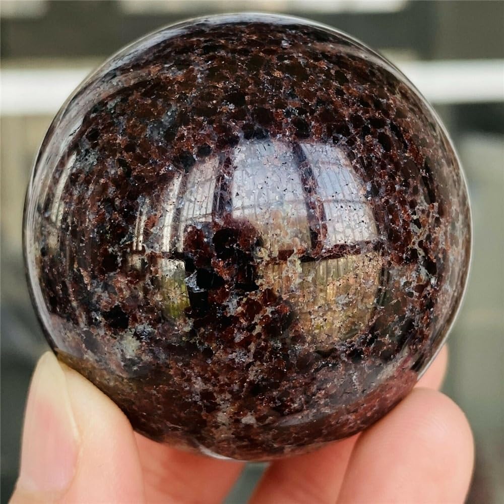 AARTERZZA Iron Alumina Garnet Wine red Crystal Ball Ornaments (Size : 250-300g)