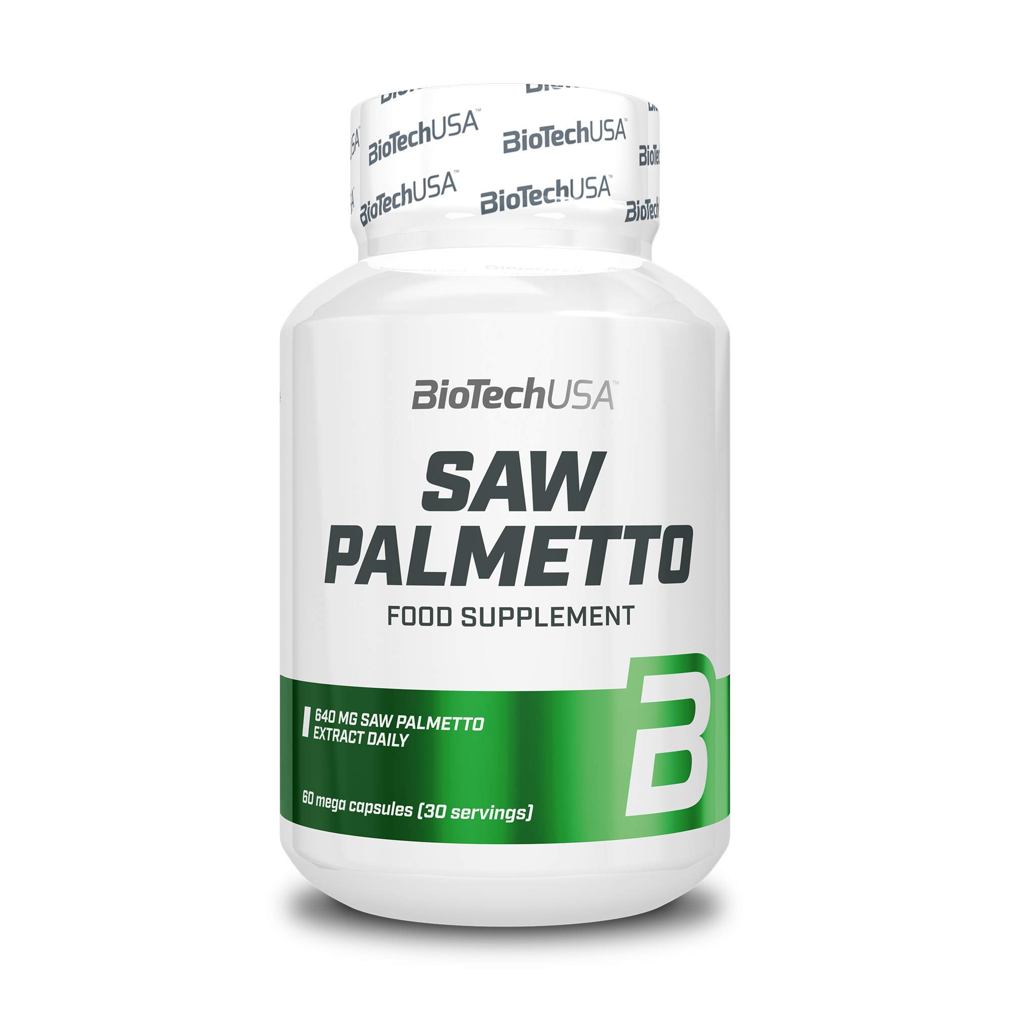 BioTechUSA Saw Palmetto | Extrait naturel de plante | pour le soutien hormonal | avec 640mg d'extrait de fruit | 60 méga gélules