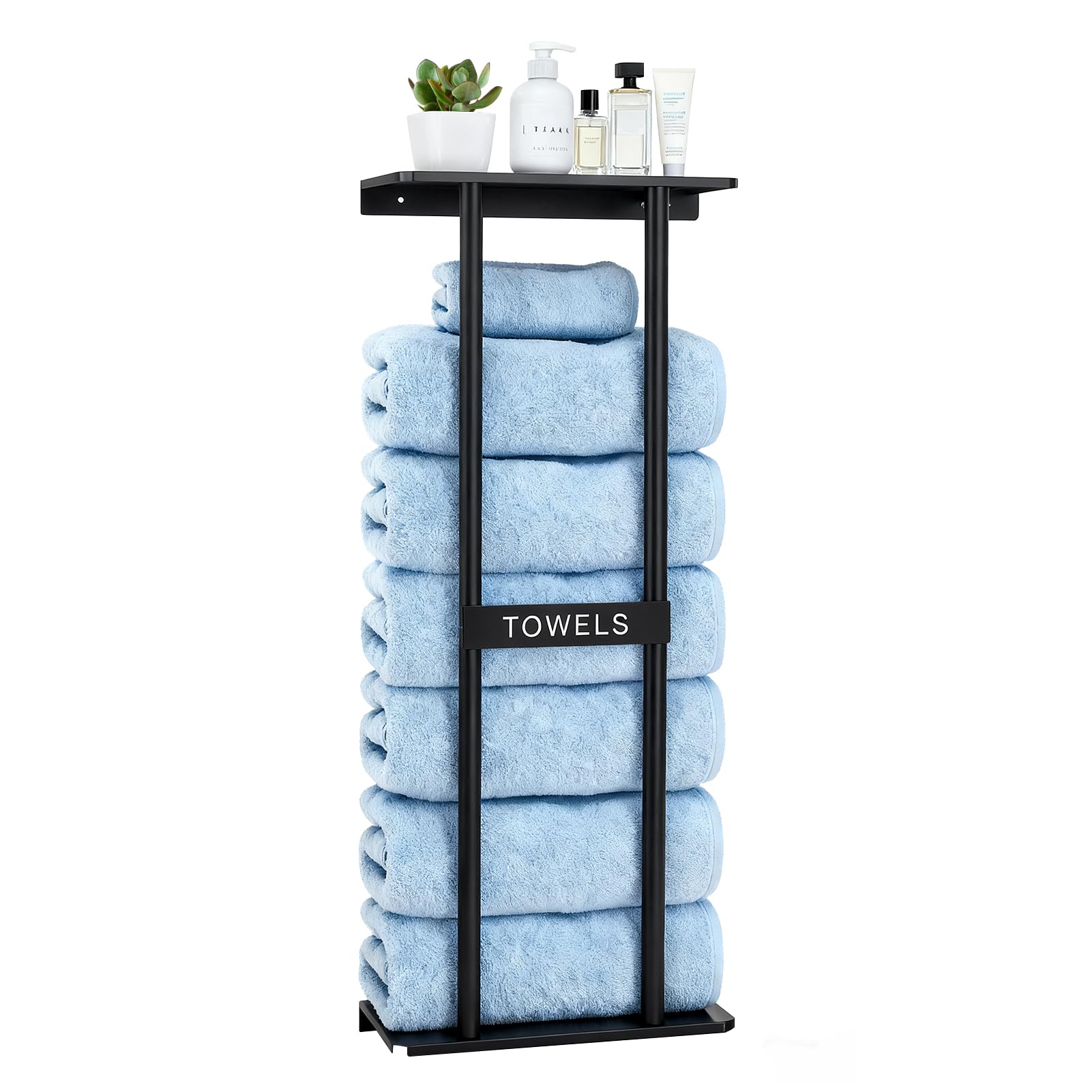 Organizador de baño pequeño con toallero de pared de 79 cm