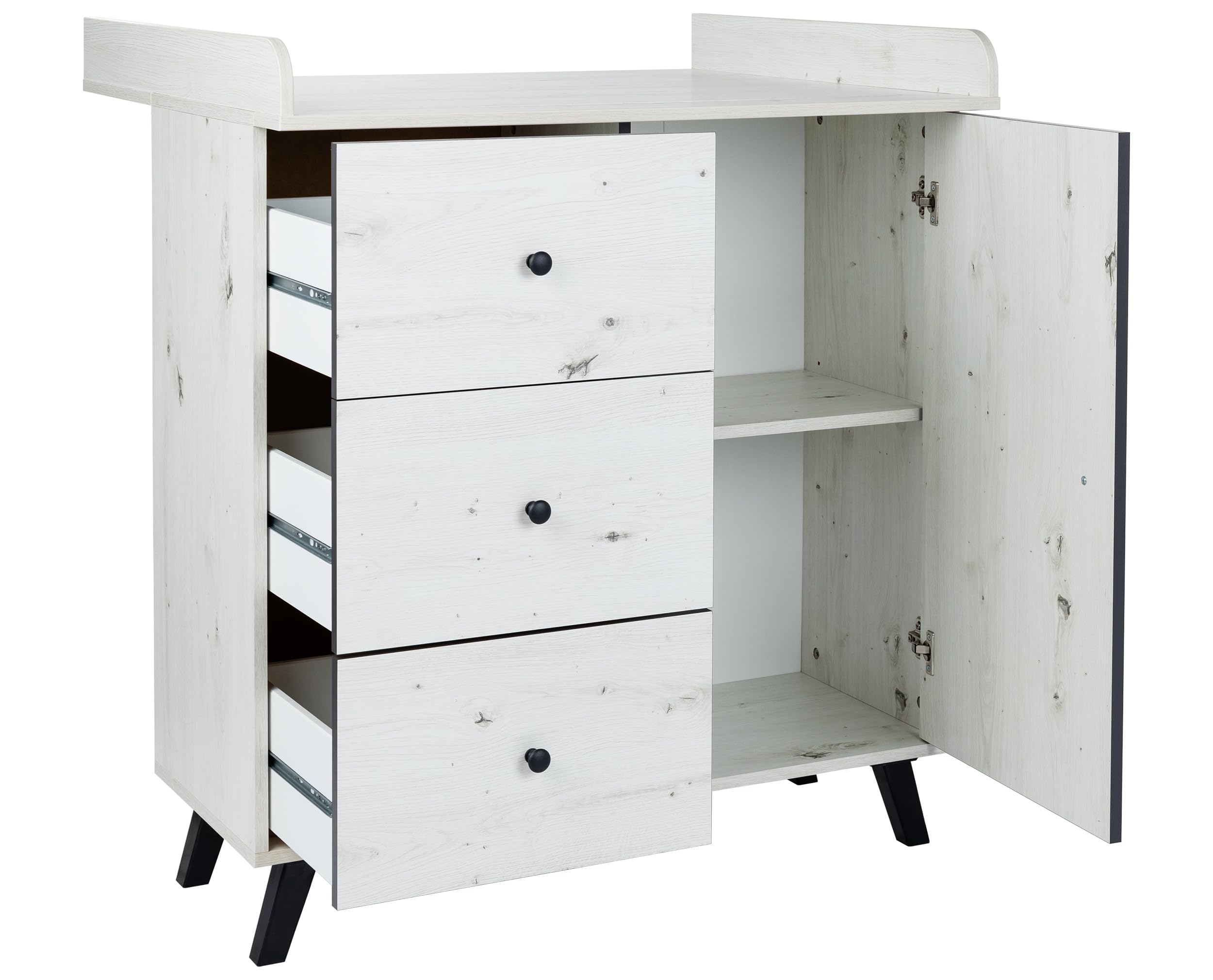 Lavea Babymöbel-Set 3-teilig Kleiderschrank Wickelkommode Bett