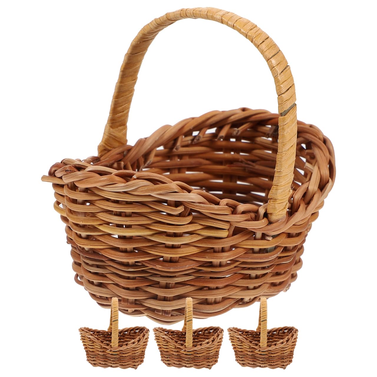 Mini panier de pique-nique en lot de 4 petites boîtes de fête tressées