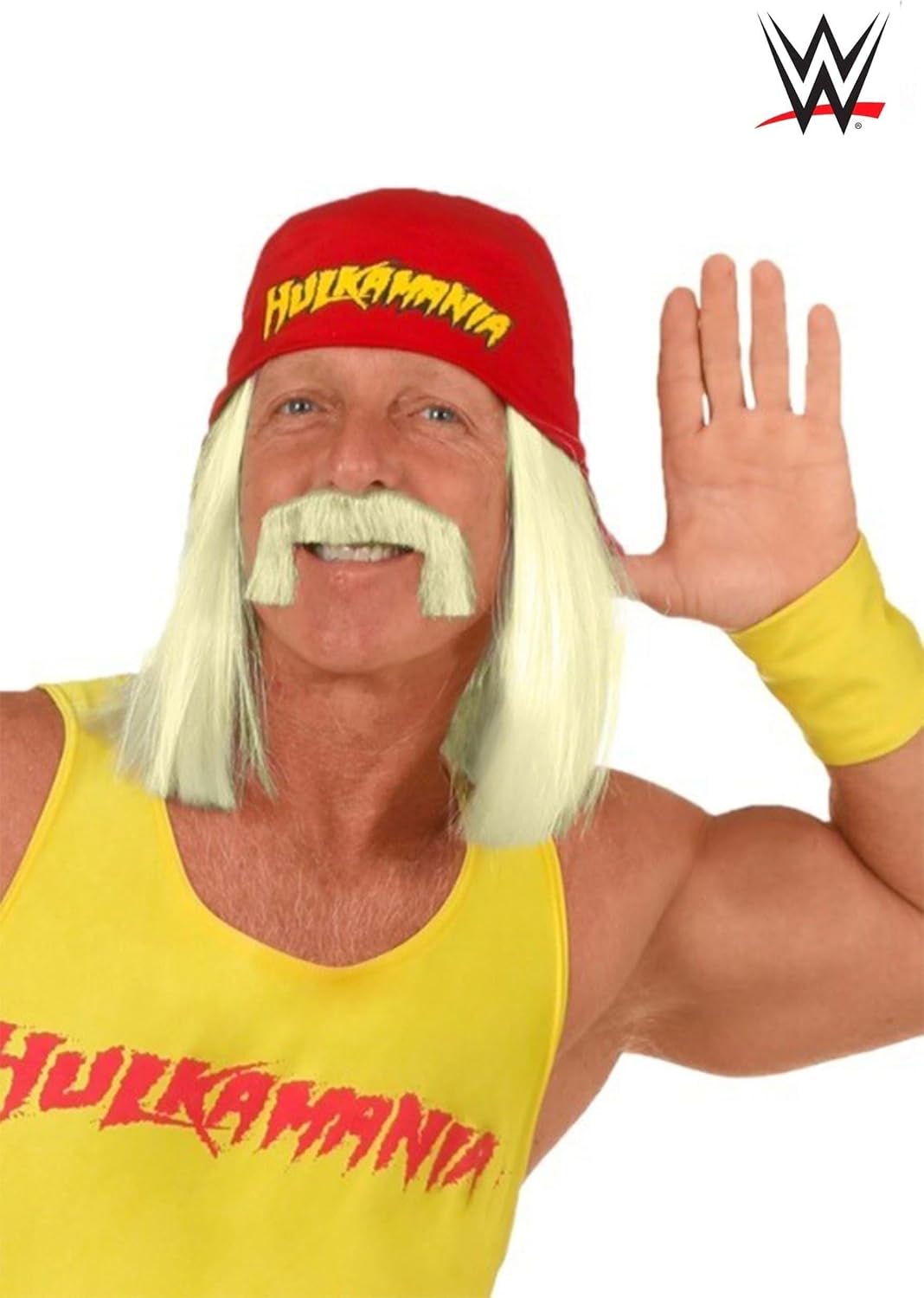 Fun Costumes Hulk Hogan Costume Wig & Mustache Kit for Adults - Men's Hulkamania Costume Accessory Set - Officially Licensed - Image 2