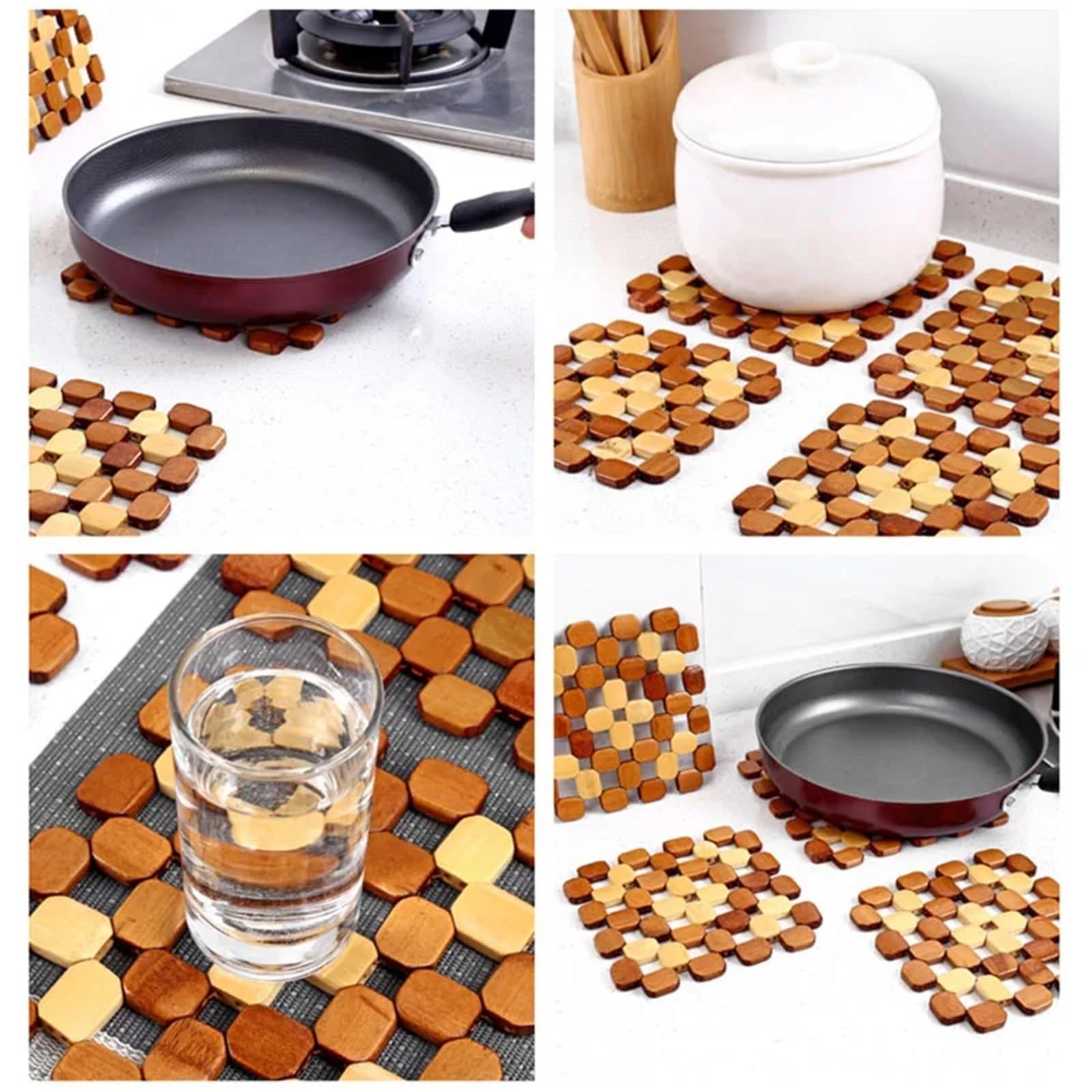 2 Alfombrillas aislantes for Cocina, Antideslizantes, cuadradas, con protección antiescaldaduras para Ollas y Sartenes Calientes(S)