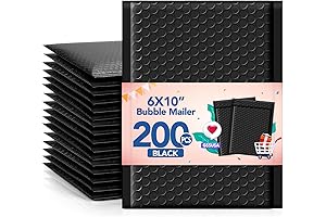 GSSUSA Bubble Mailers 6x10 Inches - Durable Small Bubble Mailer Envelopes (200-Pack, Black)
