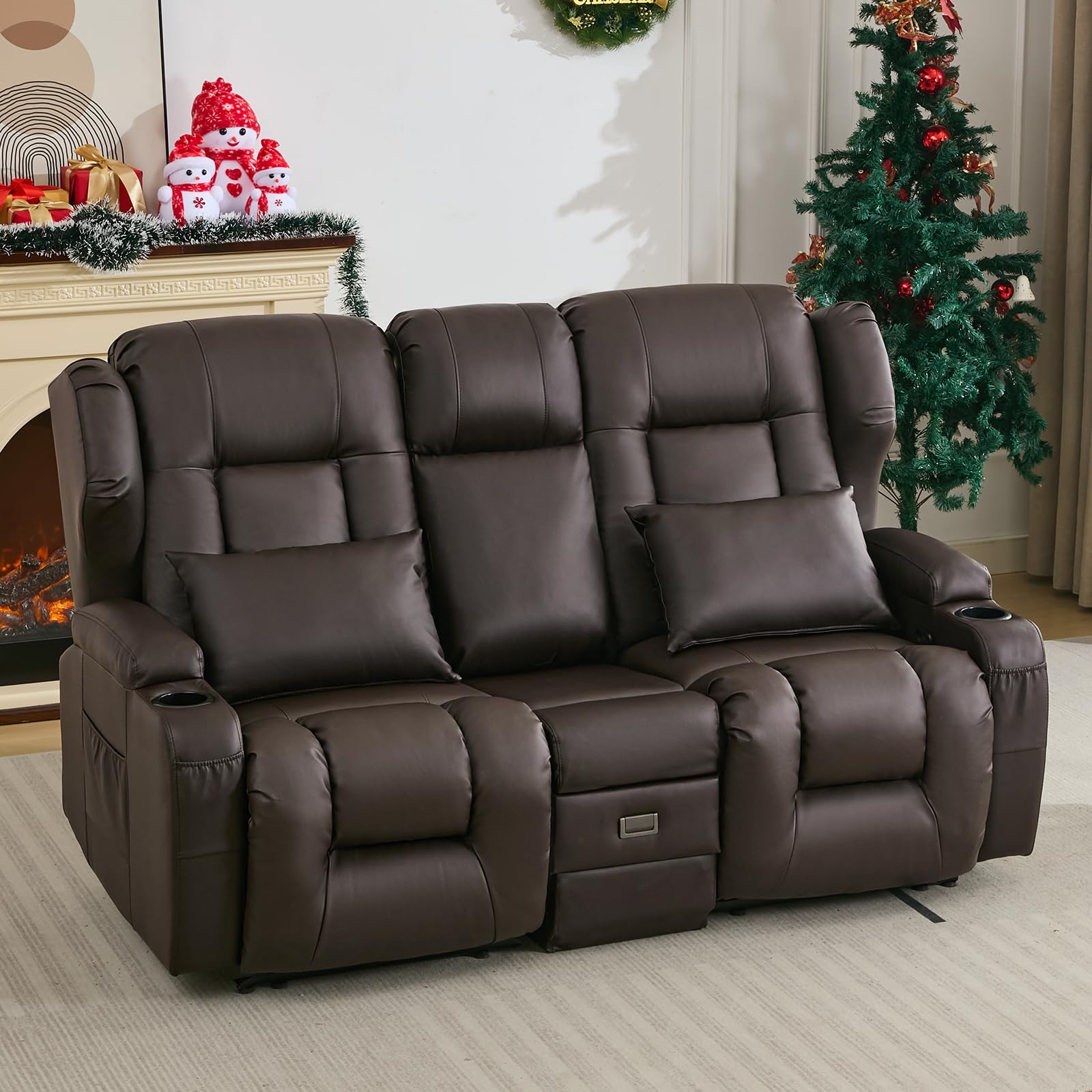 SAMERY 67.6" RV Loveseat Recliner Sofa, Wall Hugger Reclining Loveseat