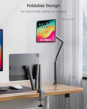 KU XIU Magnetic Wireless Charging Stand, Aluminum Alloy Arm Mount for Desk
