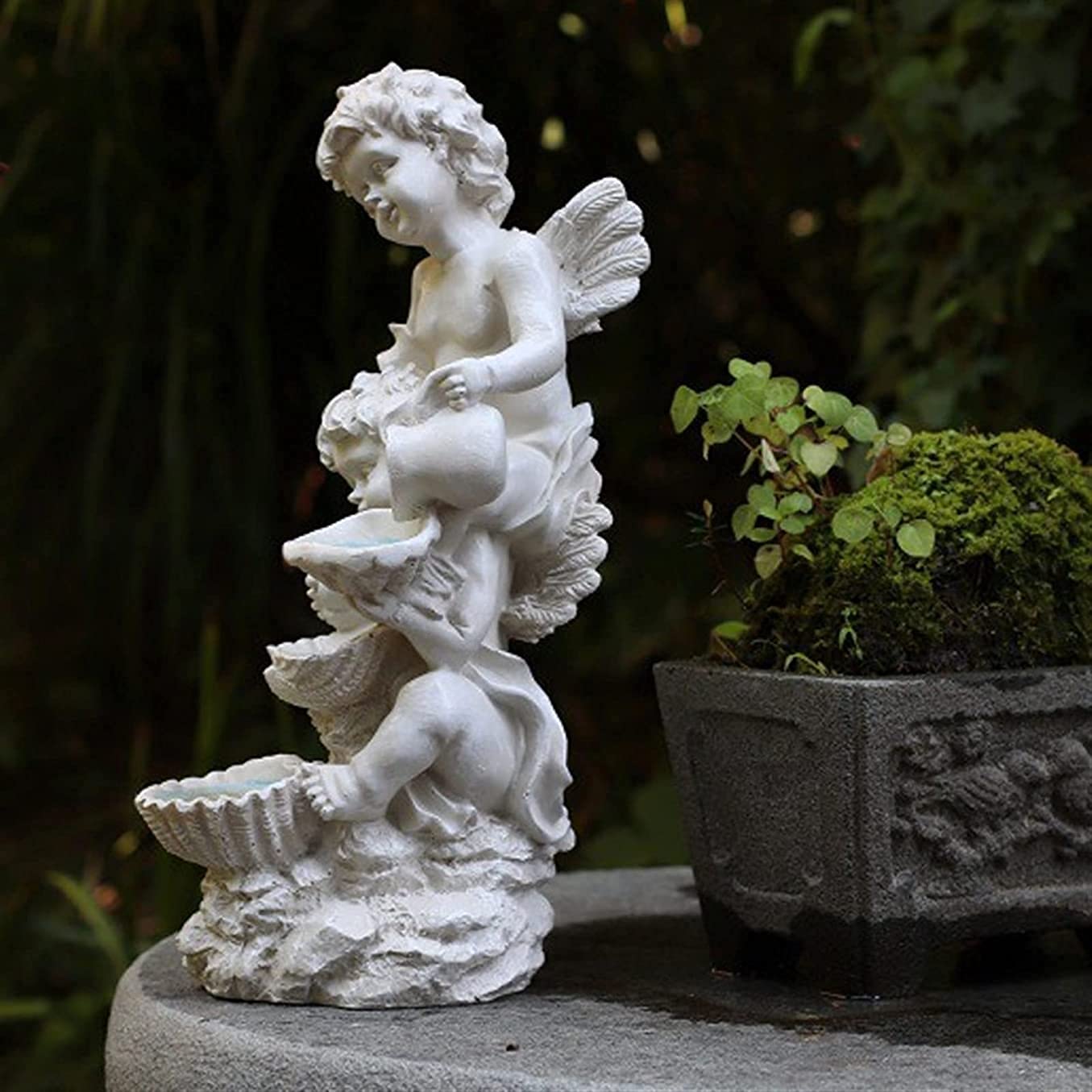 38 cm ogród słoneczny żywica chłopcy anioł na zewnątrz dom pokój dekoracja rzeźba statua europejska figurka figurki wewnętrzne