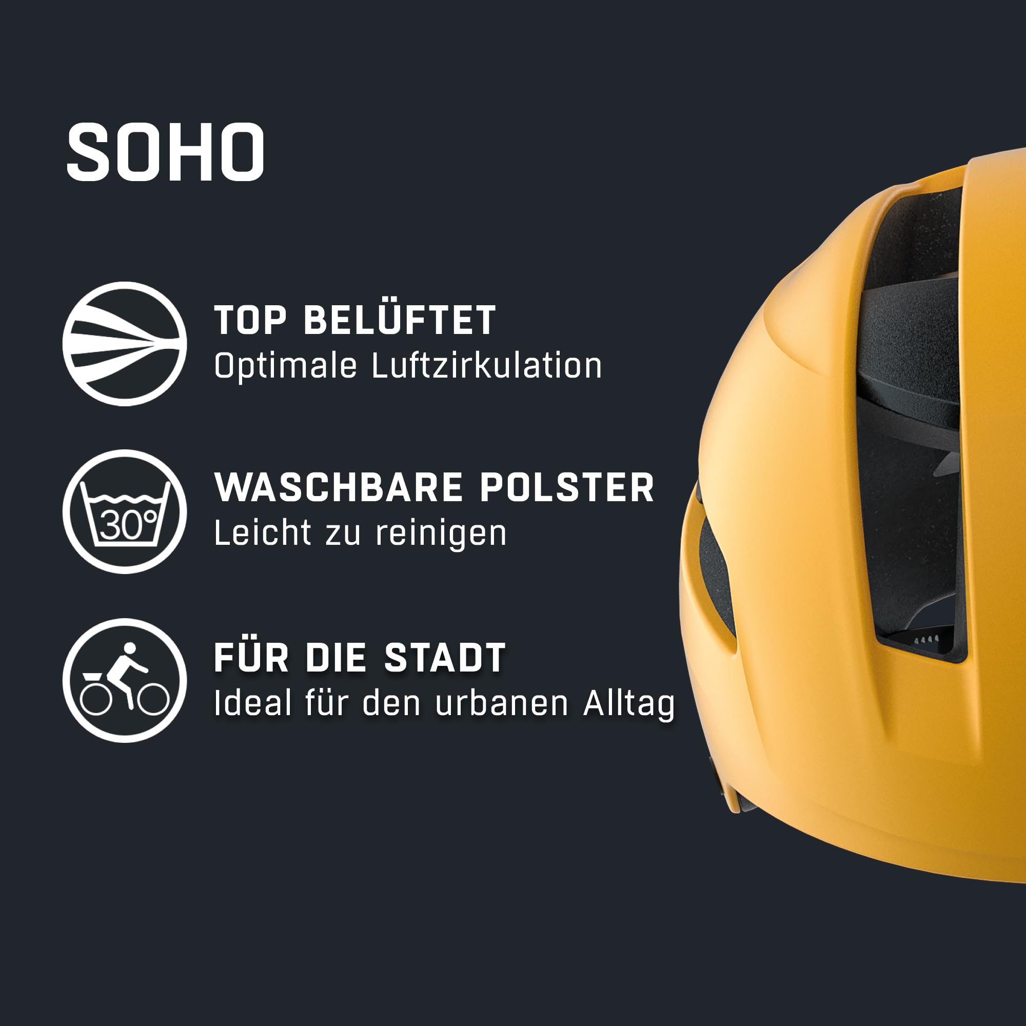 ALPINA SOHO - Extrem Robuster, Leichter & Individuell Anpassbarer Urban Fahrradhelm Für Erwachsene