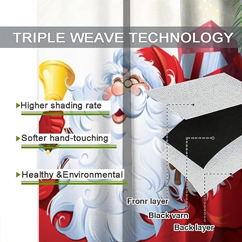 Miniatura 7 de Cortinas de Navidad con árboles de Navidad, diseño moderno y lindo de Papá Noel, cortinas estampadas para dormitorio, sala de estar, decoración de