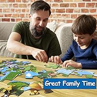 Vista 6 de Rompecabezas de piso jumbo para niños, rompecabezas grandes de 35 piezas para niños de 3 a 5 años, juguetes de aprendizaje y educación preescolar