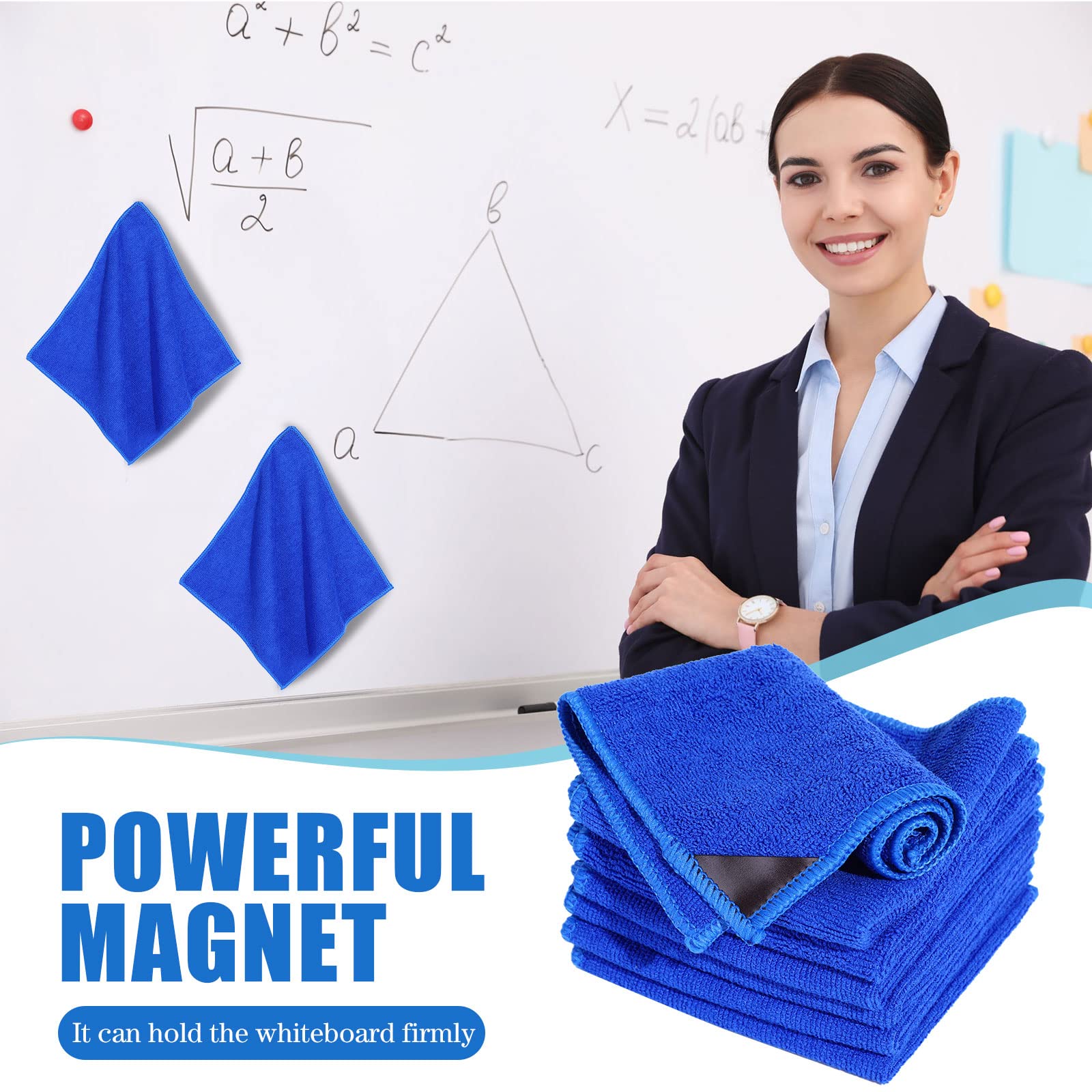 4 Stück Magnetische Whiteboard Reinigungstücher - Wiederverwendbare Mikrofaser Tücher Für Schule & Büro
