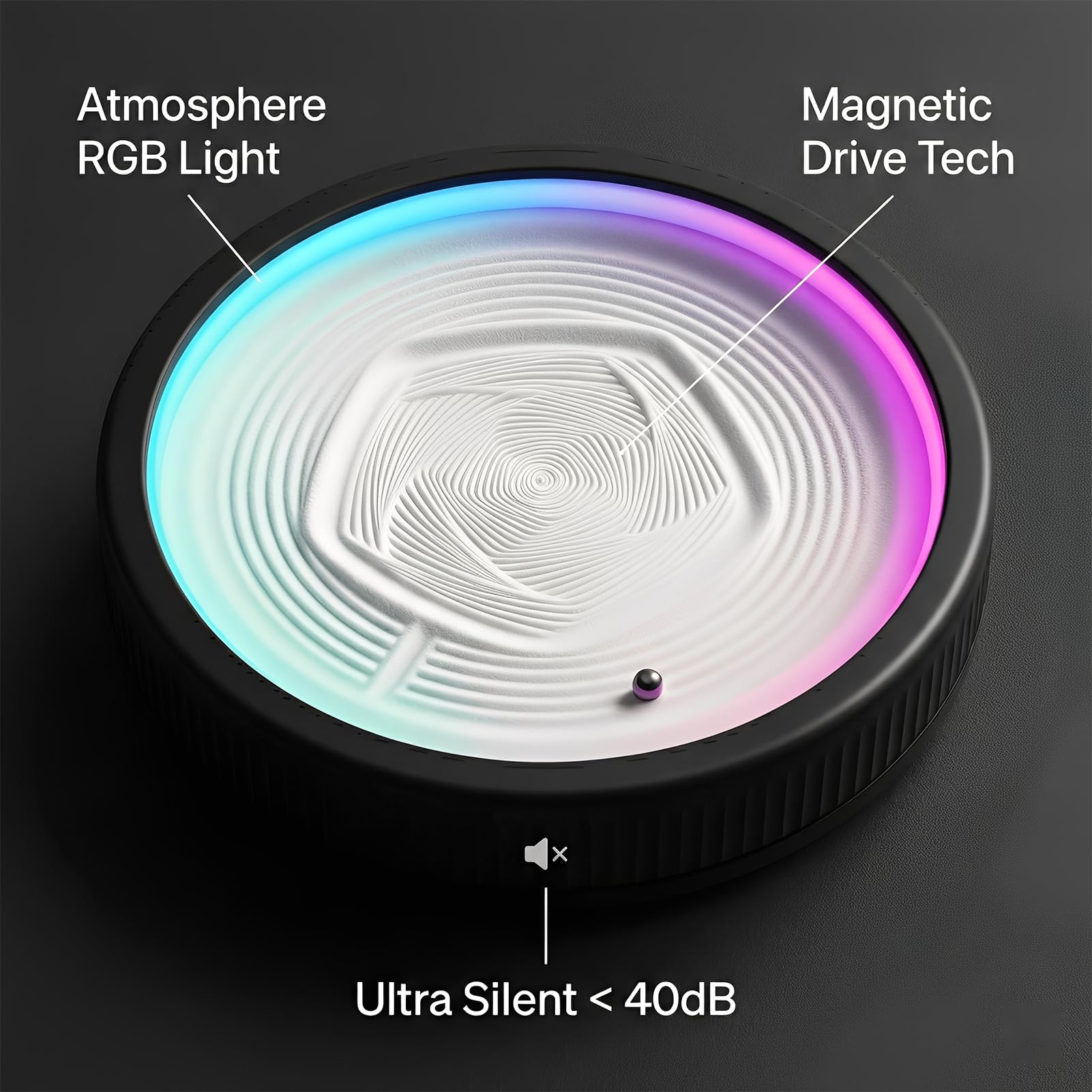 Elprico Mini Robot per Pittura con Sabbia, Macchina Automatica per Arte Cinetica con Controllo App e Illuminazione RGB, per Decorazioni per il Relax della Scrivania