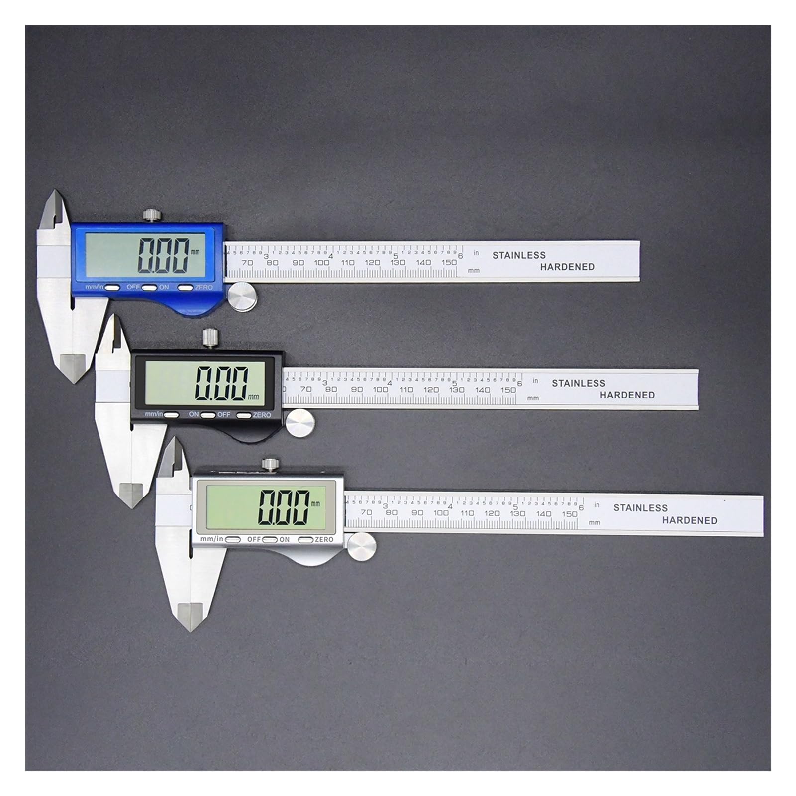 Calibrador digital Acero inoxidable 0-150 mm MM/Pulgada Calibrador Vernier de alta precisión de 0,01 mm herramientas de medición