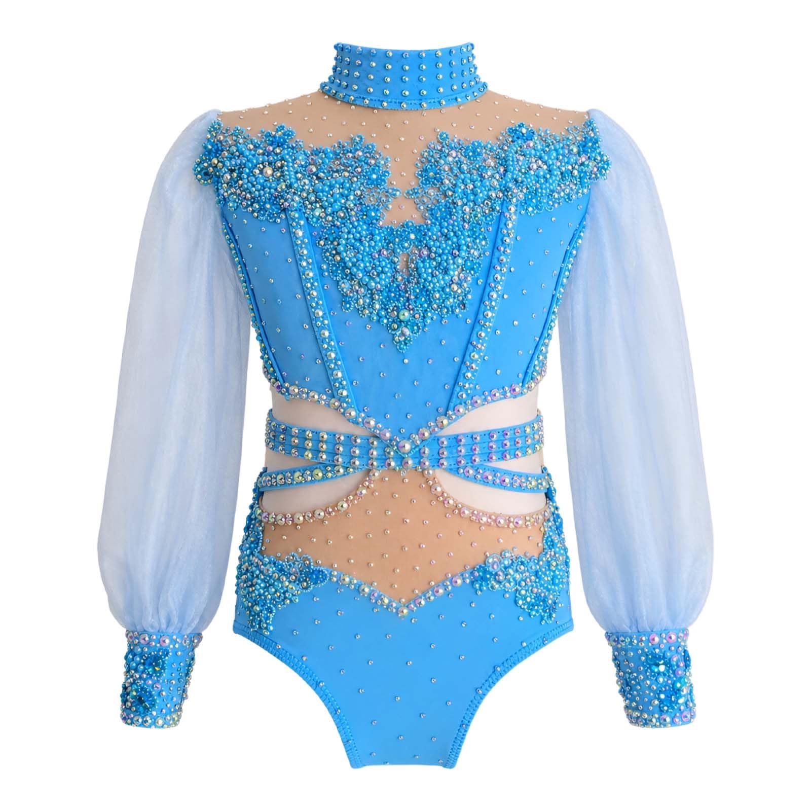 Strój do Tańca Lirycznego Damski Spandex Siatka Cyrkonie na Zawody