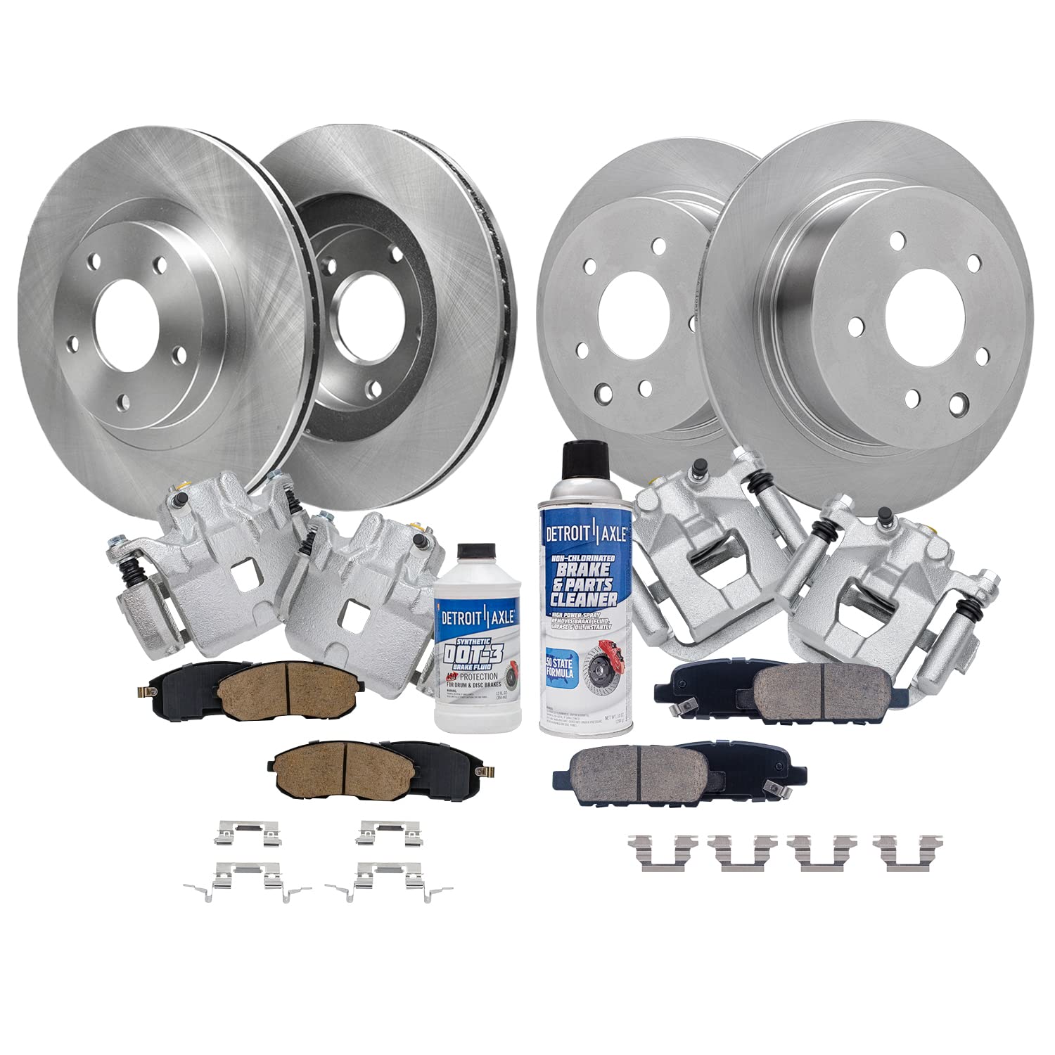 Detroit Axle - 14PC Brake Kit for 2002 2003 2004 2005 2006 Nissan Altima