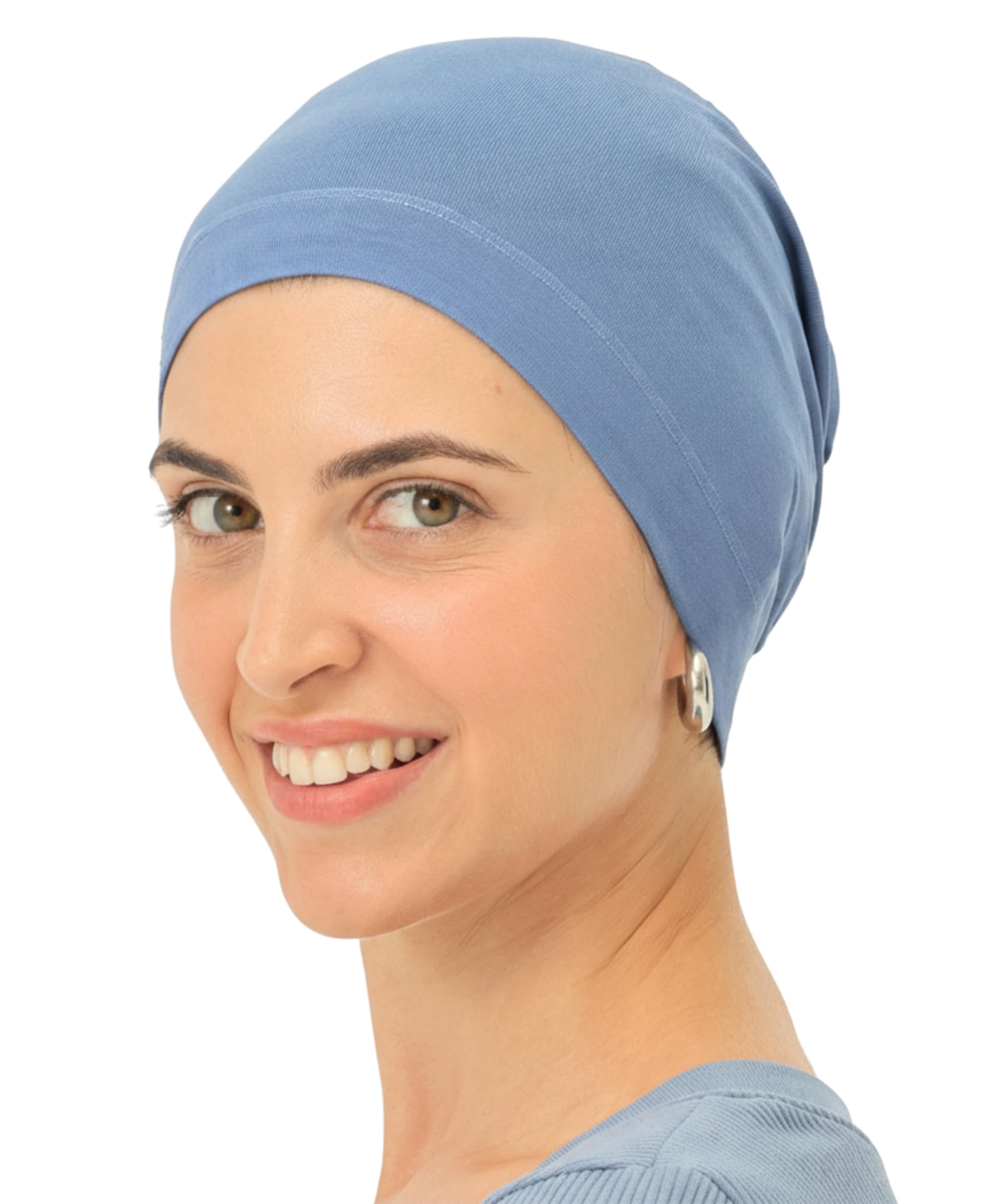 Deresina Essential Chemo Cap for Women – Ultra-Soft Bamboo Turban Headwear for Hair Loss, Elegant Beanie & Secure-Fit Headscarf Liner (Plain Carolina (no Beads))