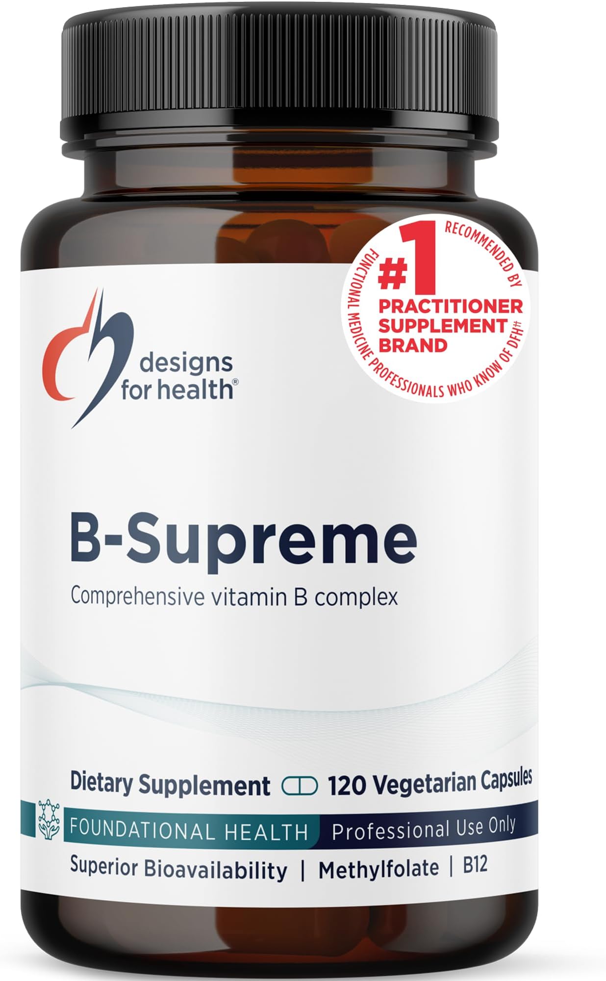Methylated Vitamin B Complex - Vitamin B Supplements with B12 Vitamins, B1, B3, Niacin, B6, Folate & Biotin - Supports Metabolic and Heart Health, Mood & Energy* (120 Capsules)