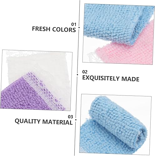 Miniatura 3 de 4pcs casa de muñecas toalla de baño miniatura accesorios de baño 1: 12 casa de muñecas muebles de baño muñecas casa juego casa accesorio para niños