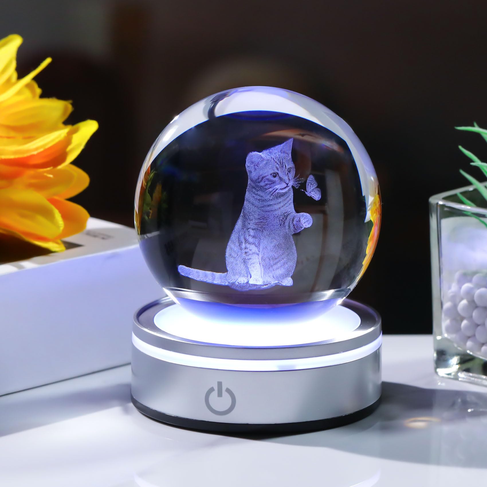 Amazon.co.jp: Kertari K9 クリスタルボール 猫 可愛い 誕生日