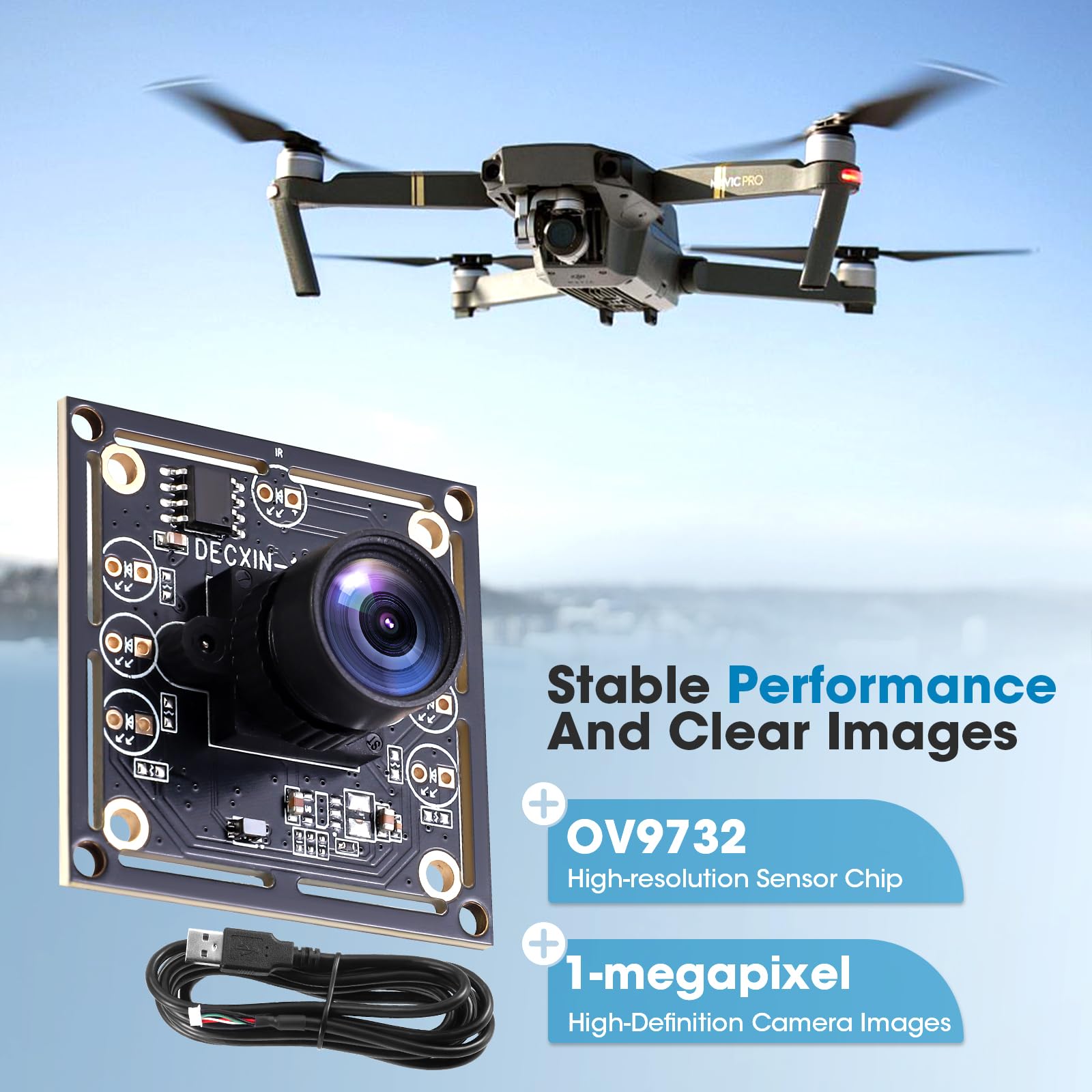 Ov9732 Modulo Telecamera 100°, Sistema Telecamera Autodarts, 1280X720 30 Fps, Cavo 2 M, Nero