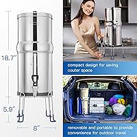 Vista 8 de Sistema de filtro de agua alimentado por gravedad, reduce el plomo y hasta el 99% del cloro, estándar NSFANSI 42 y 372, con 2 filtros de carbono