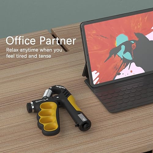 Miniatura 7 de Entrenador fortalecedor de agarre de mano, resistencia ajustable, 11 LBS-220 libras, fortalecedor de antebrazo, exprimidor de mano con contador