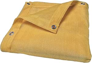 6x10 Foot Heavy Duty Desert Beige Mesh Tarp - Reinforced Grommets Weatherproof Tarp