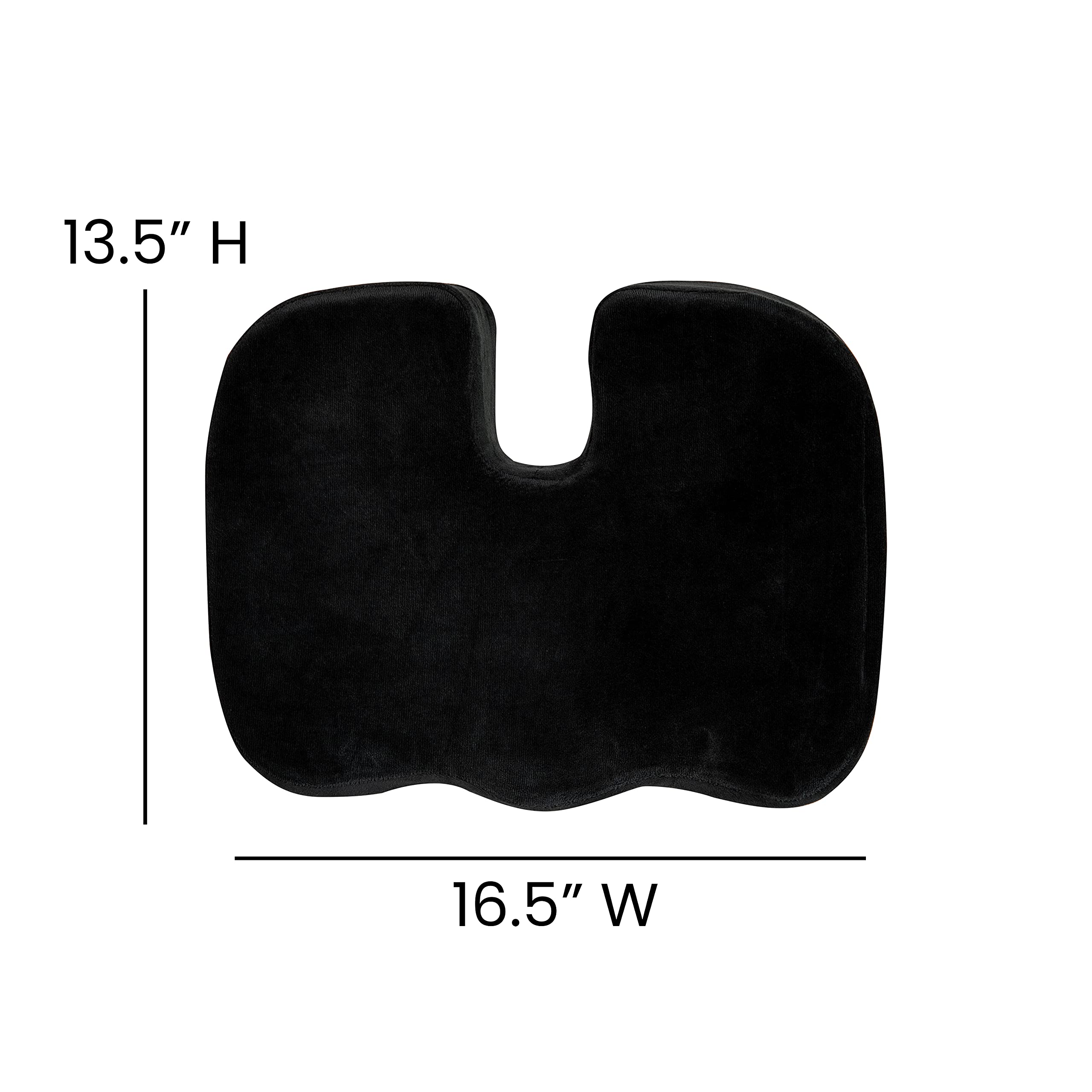 Flash Furniture Susan Coussin d'assise pour Chaise de Bureau en Mousse à mémoire de Forme certifiée CertiPUR-US Noir