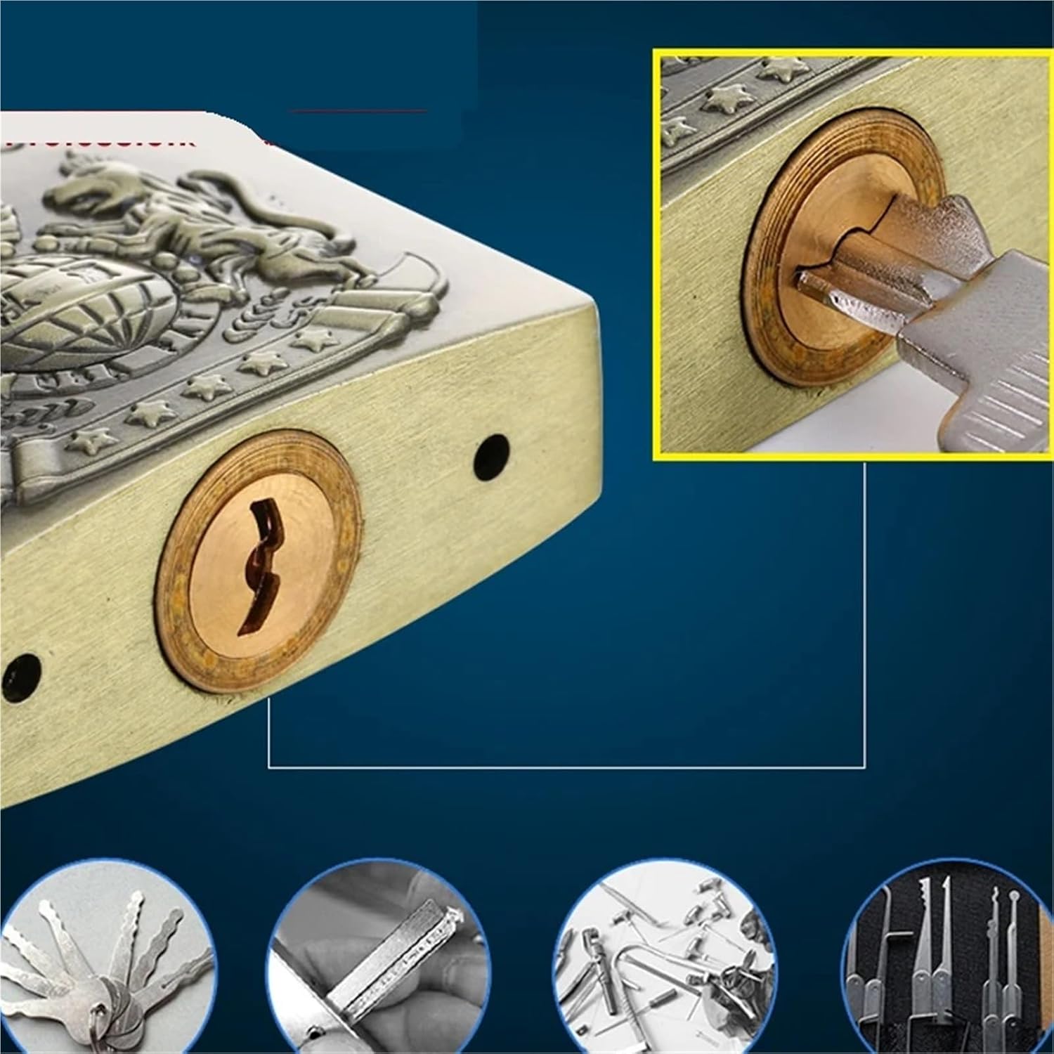 Antique Padlock Key Lock for Garden Gate Home Door Warehouse Car Jewelry Box Cabinet Drawer Locker MS539 1Pcs(50mm Key Different)