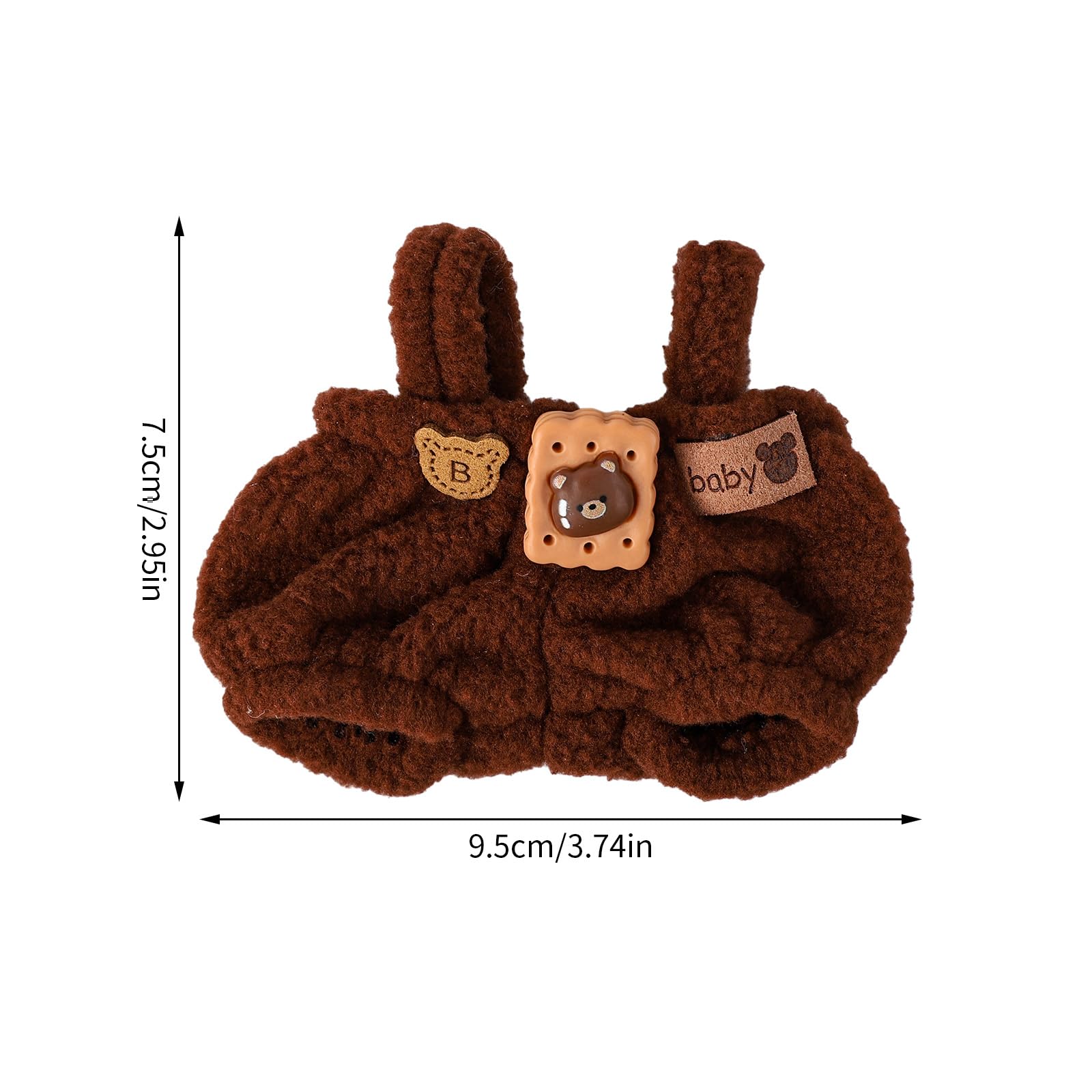 Clothes Accessories for Dolls, Brown Bear Overalls Cute Plush Doll Outfit Soft Outfit Accessories for Dolls Only Include Clothes - Image 2
