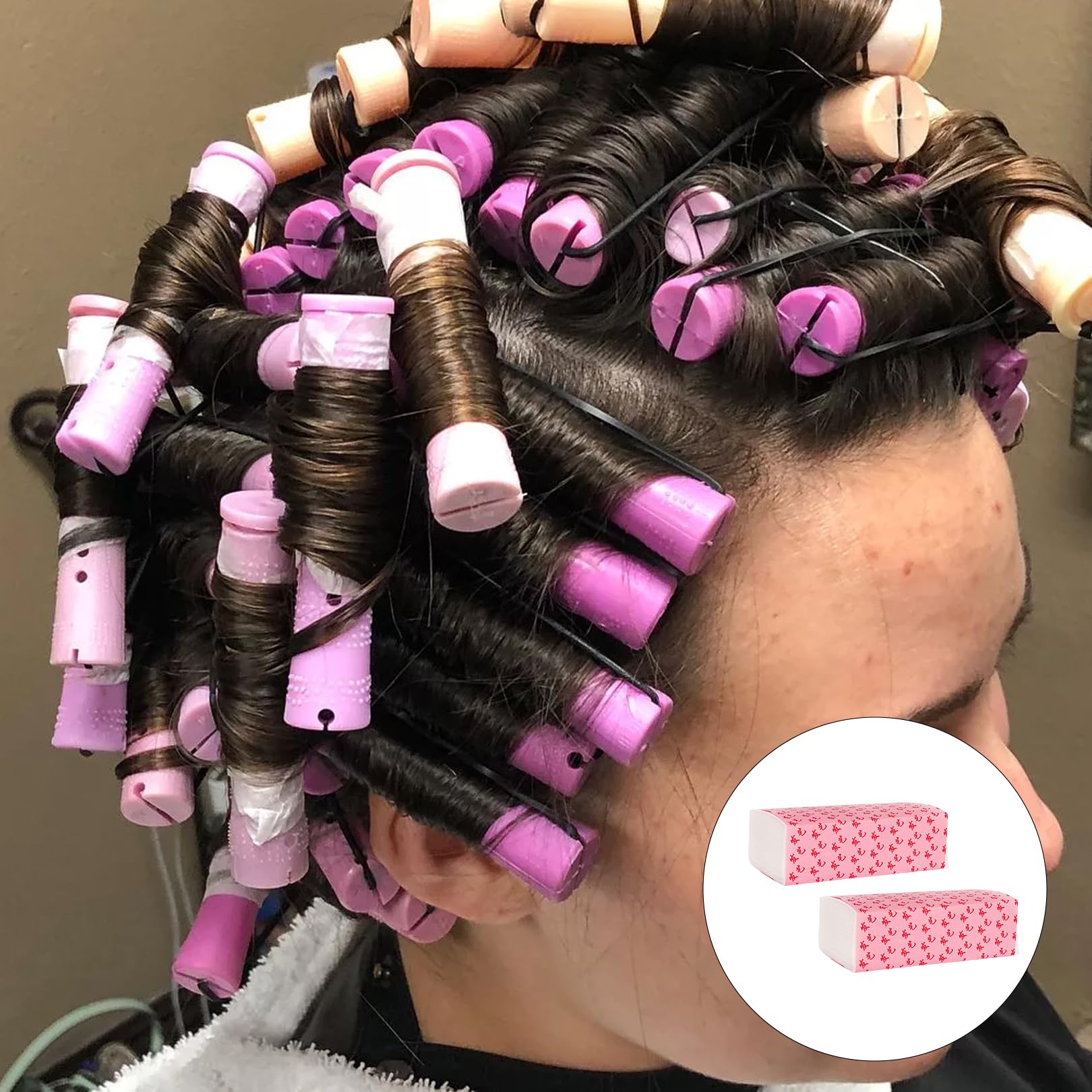 200 Piezas de Papel Permanente,Papeles Perm del Cabello,Papel de Punta Permanente para Fluido Permanentes,Completo Papeles Perm Ultrafino para el Frío y el Calor para Peluquería Como Uso Individual