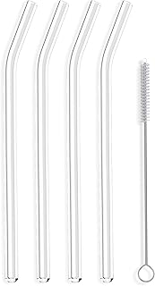 Hummingbird Glass Straws Clear Bent 9