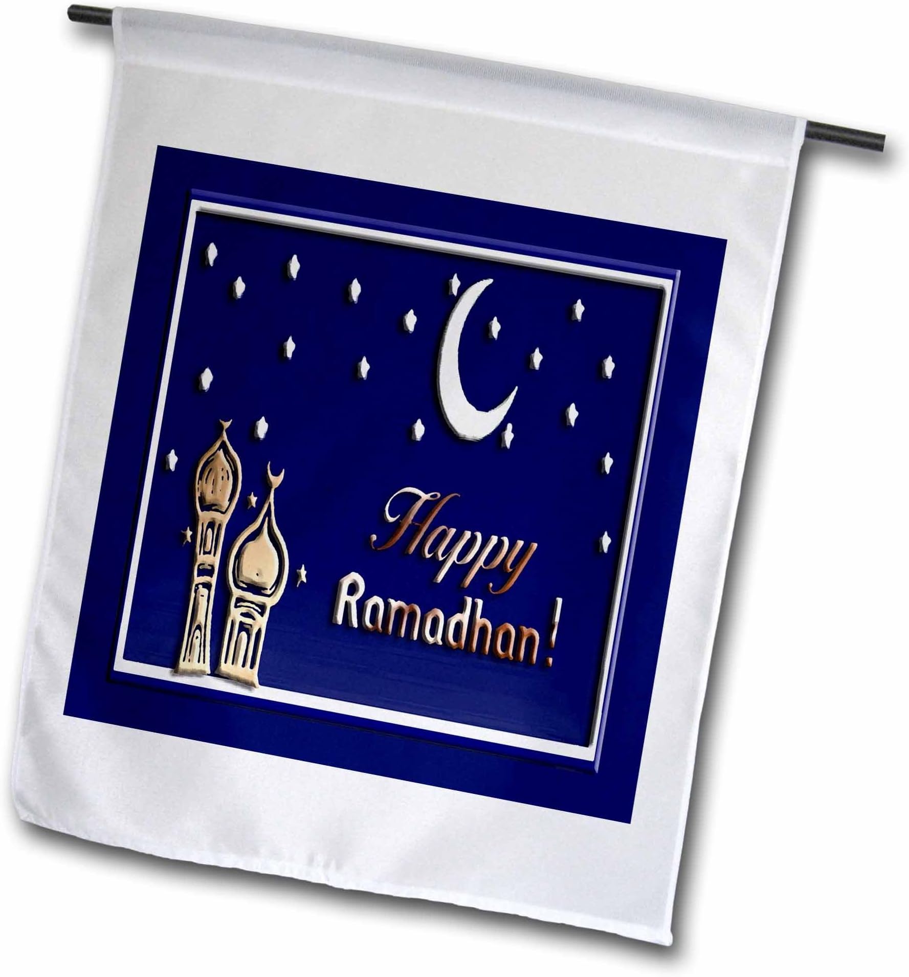 3dRose fl_22458_1 Ramadan Temples with Blue Sky Stars and Moon Garden Flag, 12 by 18-Inch