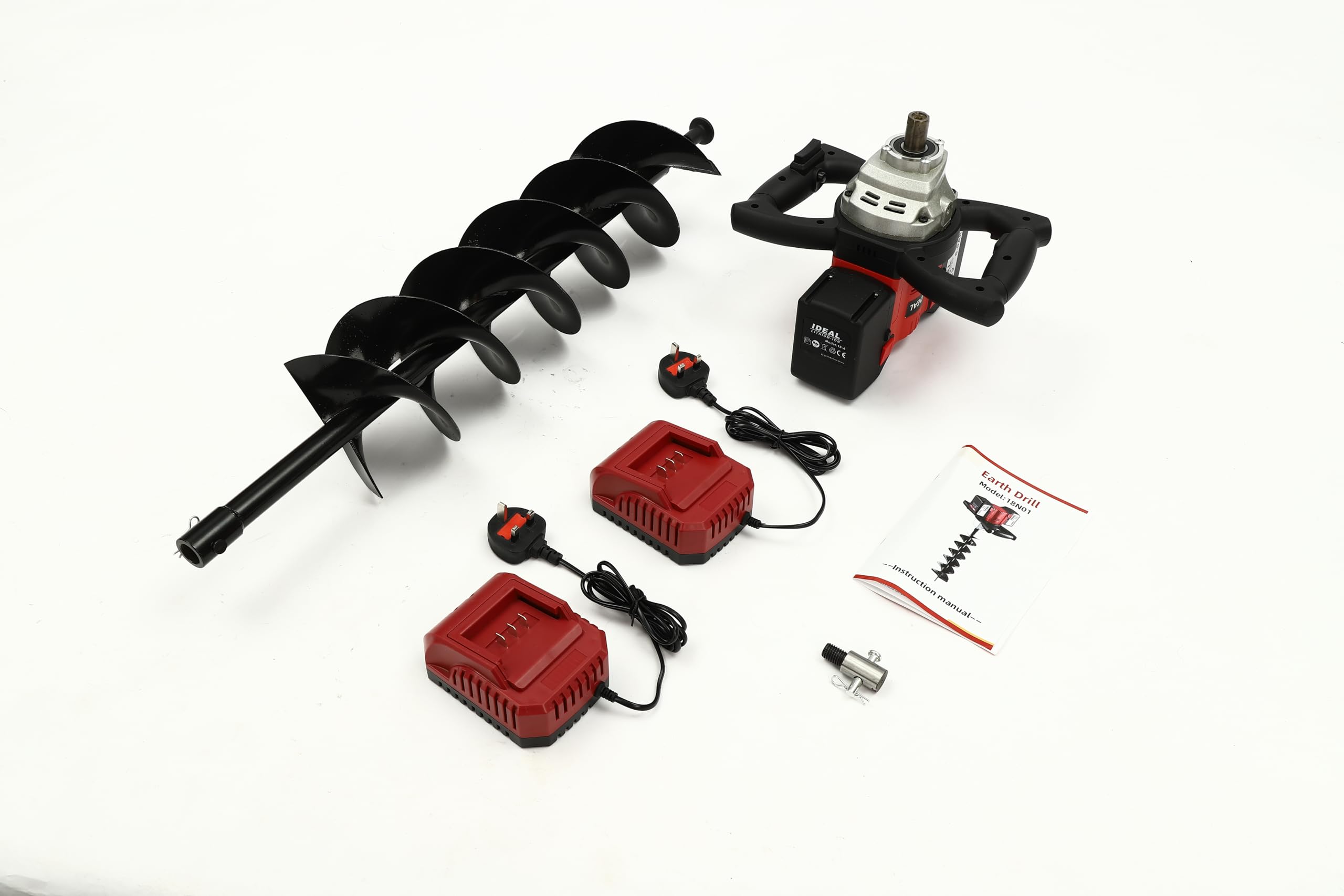 Cordless Ground Drill with Batteries & Chargers, 6.0AH, 15x80cm Auger Bit for Tree Planting, Garden Hole Punch, Lithium Electric Pit Digger,Home Gardeners