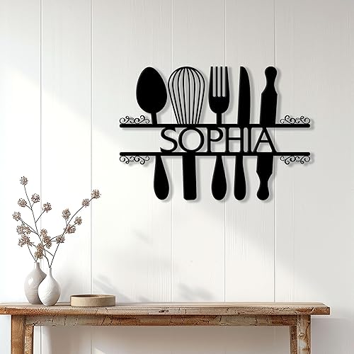 Miniatura 3 de Letrero de metal personalizado para chef de cocina, pared, valla, despensa, cocina, comedor, decoración del hogar, regalos para mamá, papá, hijo,