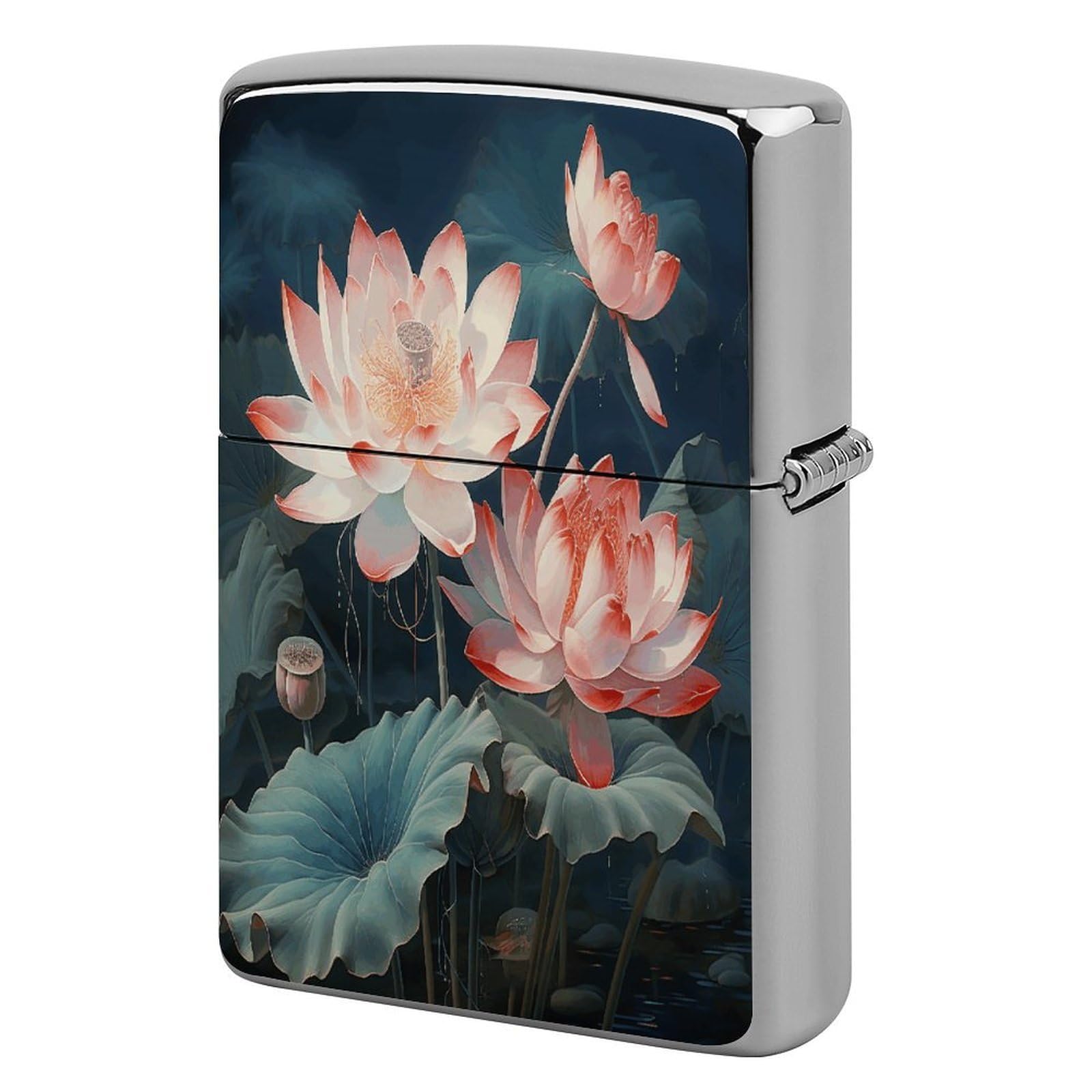 Fodpand Style Dragonfly And Lotus Metal Lighter Case Cover Lighter Sleeve