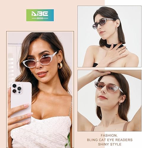 Miniatura 2 de Paquete de 3 lentes de lectura de ojo de gato para mujer, diseño de luz azul a la moda, bisagras de resorte
