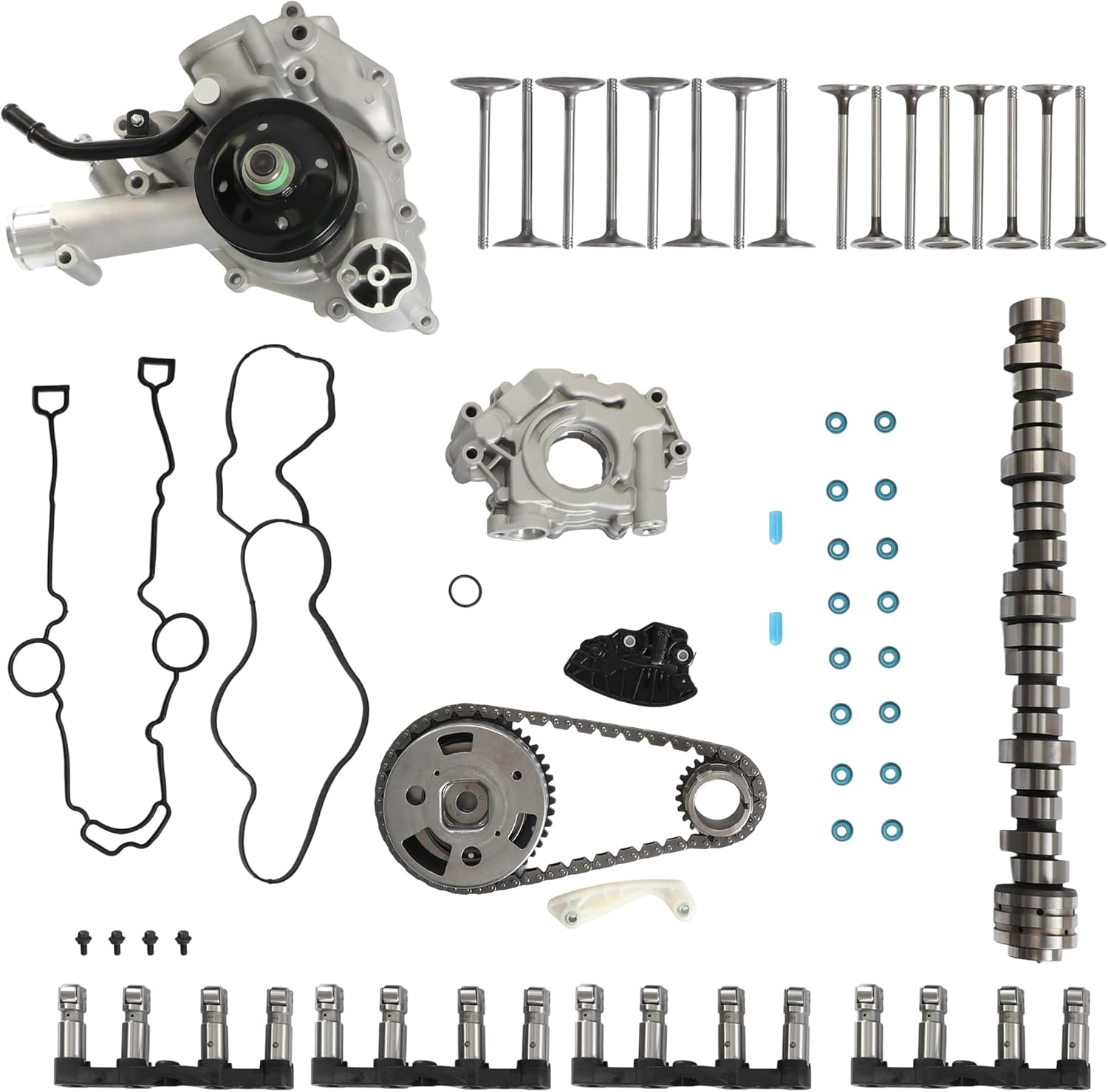 5.7 Hemi MDS Camshaft Lifter Kit Timing Chain Kit w/Water Pump Oil Pump Valve Fit For Dodge Challenger Charger Durango For Chrysler 300 For Jeep Grand Cherokee 5.7L V8 2009-2015 53022372AA 53022095AA