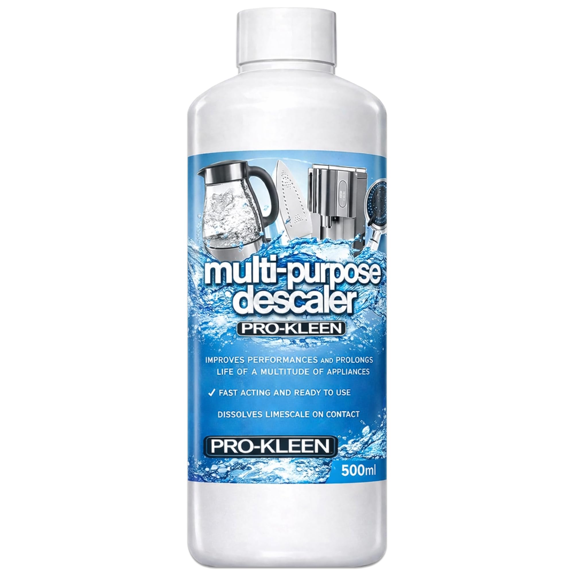 Multi-Purpose Descaler 1L - Fast-Acting Concentrate & Dissolves Limescale - Prolongs Life of Coffee Machines, Kettles, Irons, Showerheads, Taps and More!