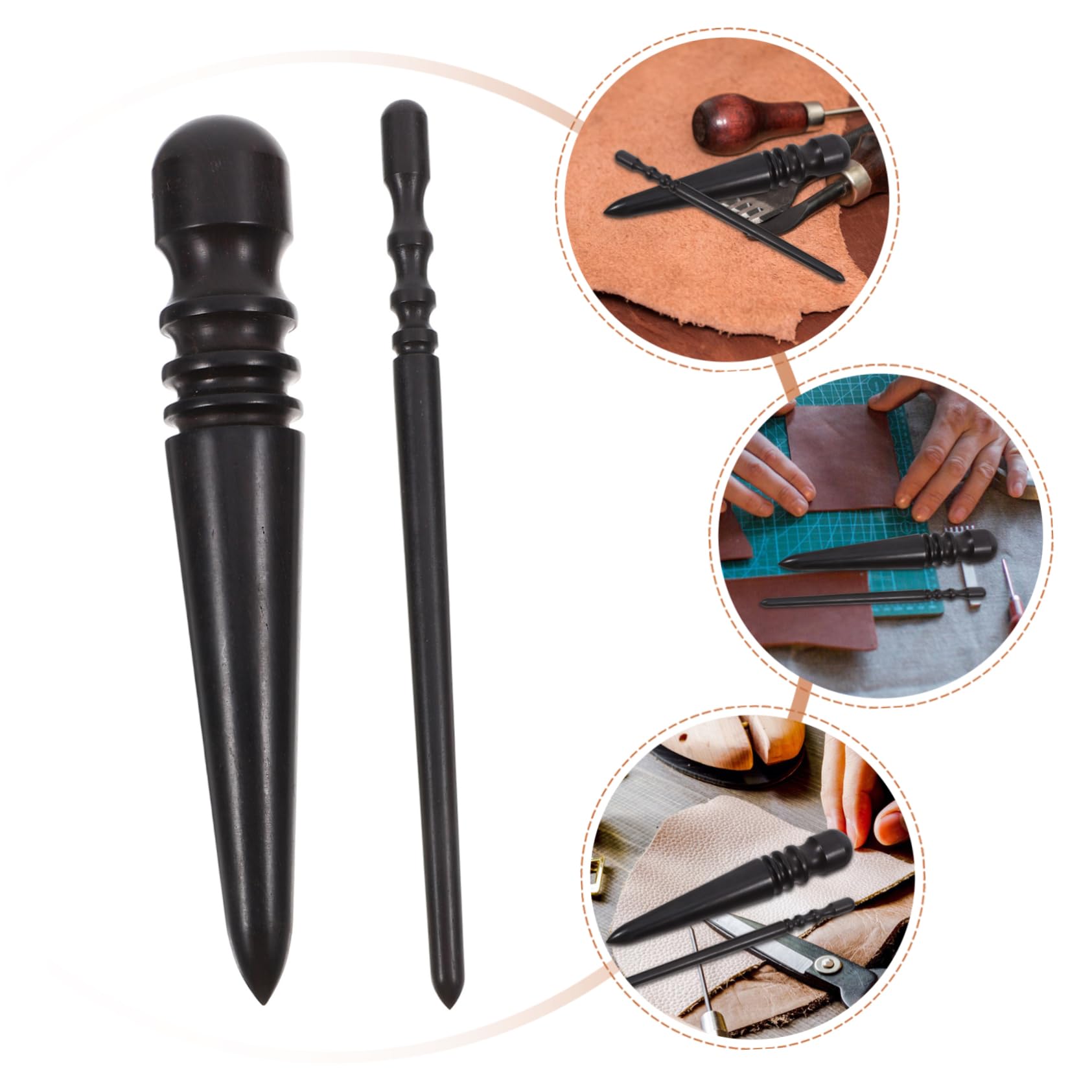 ABOOFAN 4 Set Abrasivo Per Pelle Artigianato Portatile Kit Creazione Brunitura Forniture Artigianali Brunitore Per Bordi Strumento Per Lucidare I Gioielli Sandalo Nero 2 Pezzi*4