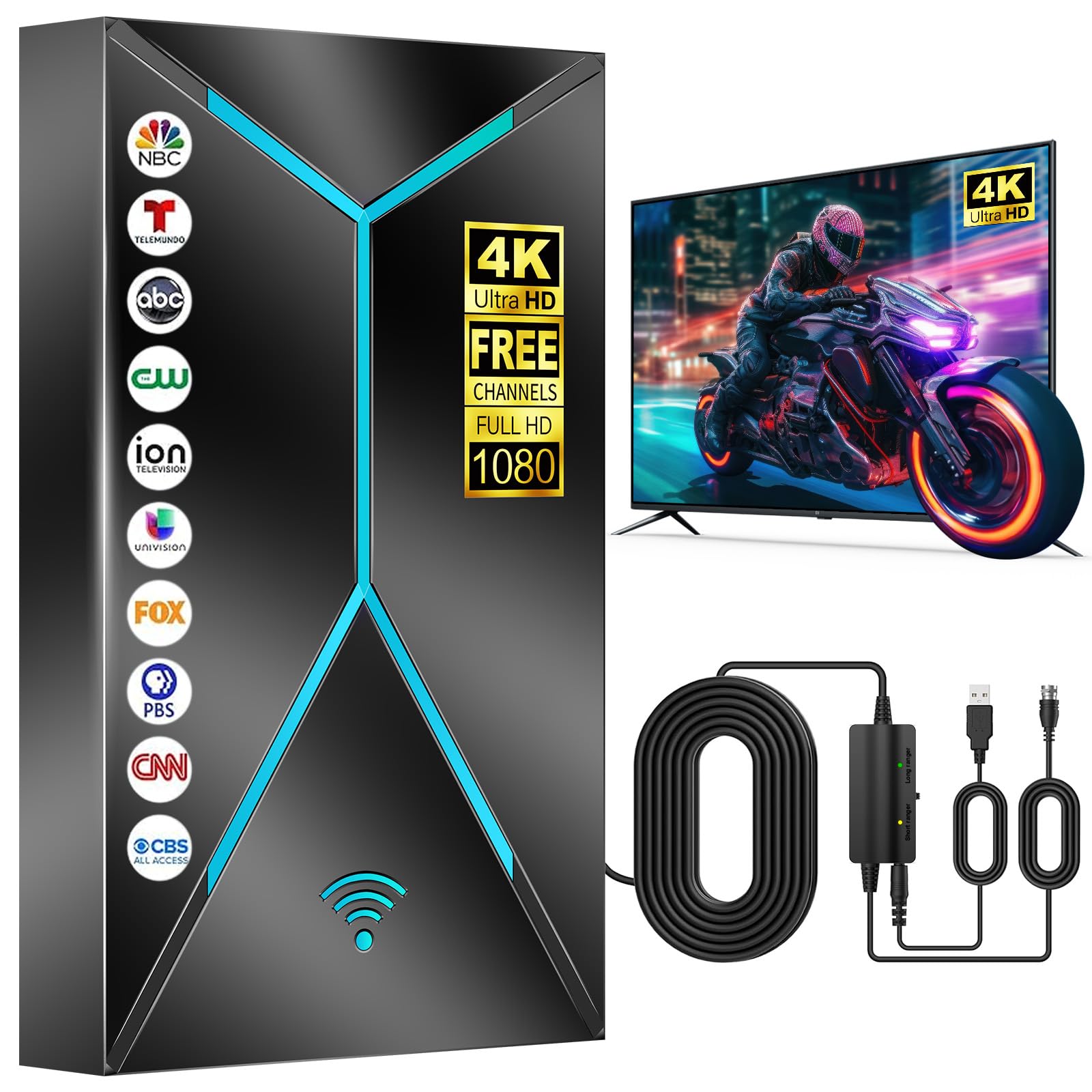 TV Antenna Indoor for Smart TV 3500+ Miles wewist