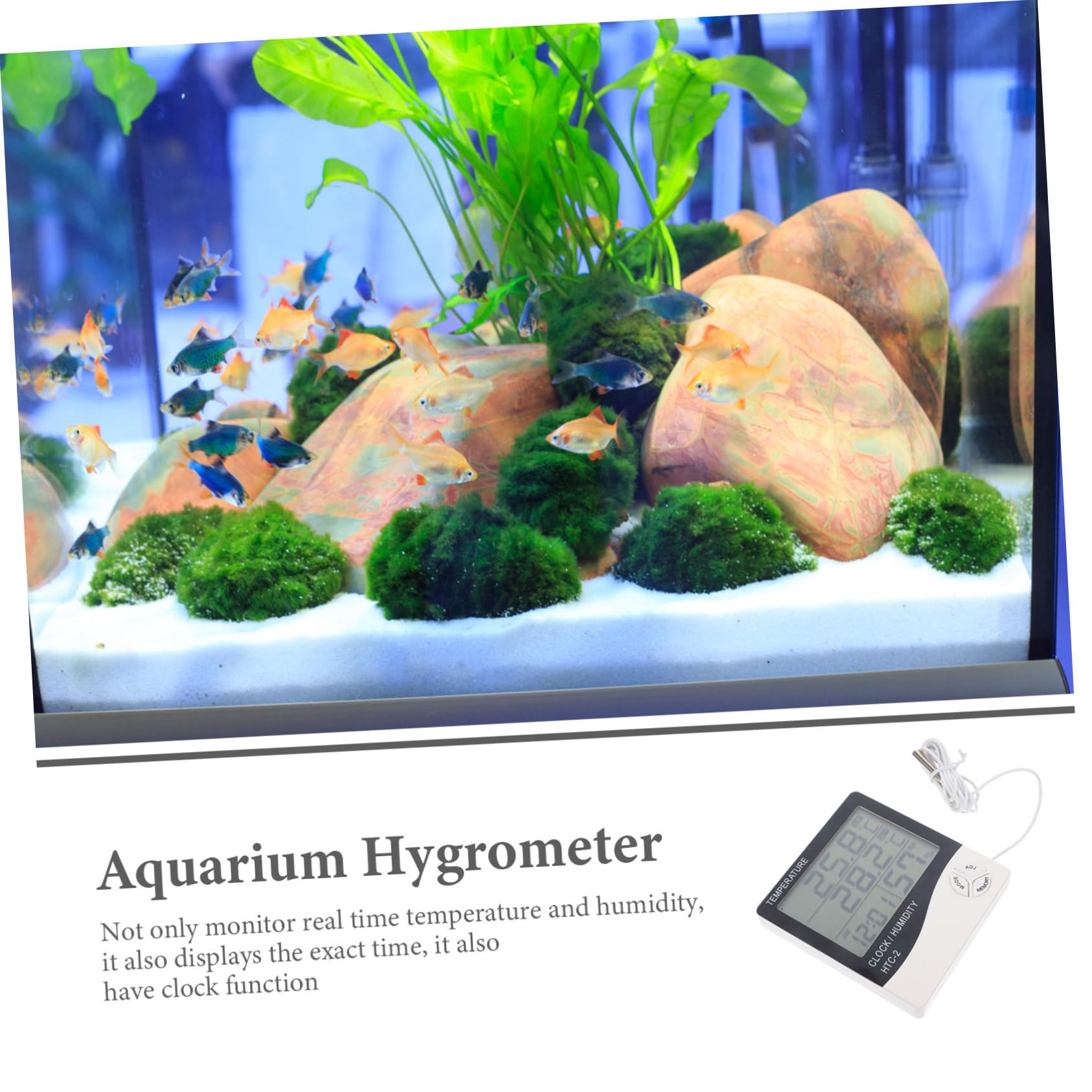 Sosoport 2 Sätze Thermometer Thermal- Aufkleber Tank Sonde im Freien Monitor aquarium temperaturanzeige gewächshaustheometer hygrometern digitales Hygrometer Aquarienhygrometer Plastik Weiß