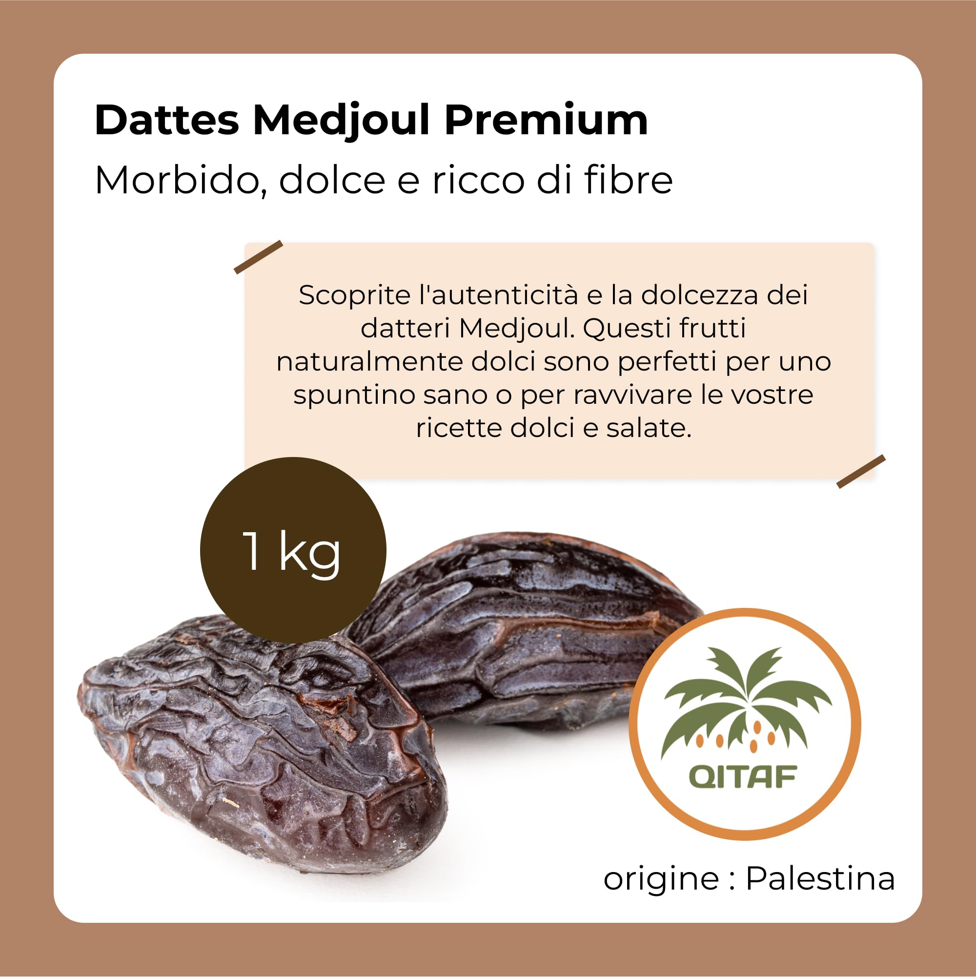 Datteri Medjoul Palestina [1Kg]. 100% Naturali E Dolci Frutta Secca Di Prima Scelta, Grande Calibro, Senza Zuccheri Aggiunti, Sapore Delizioso. Frutti Essiccati Lentamente – Dorimed