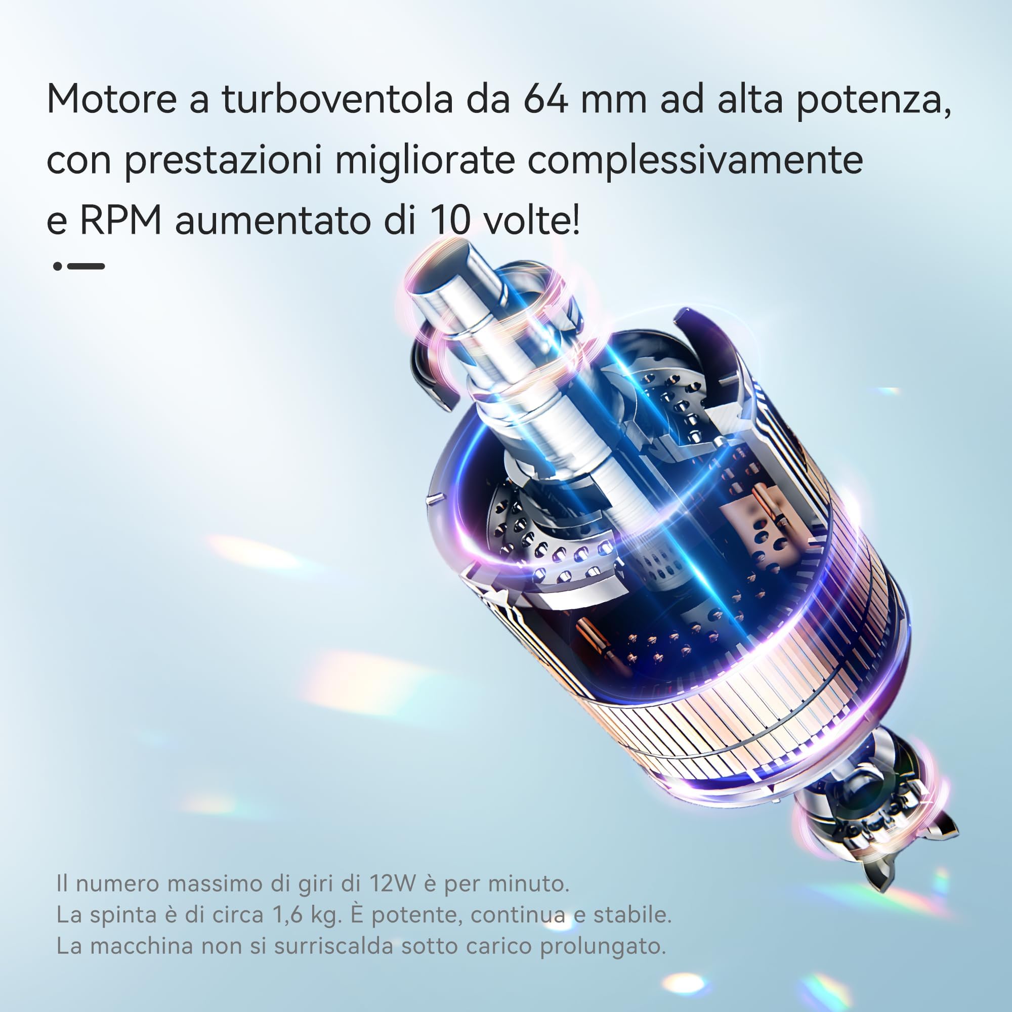 Soffiatore d'aria per auto con LED, 1600 G e 220 MPH, potente ventilatore turbo per asciugatura auto, 4 velocità, soffiatore elettrico per dettagli auto, soffiatore per foglie (Nero argenteo)