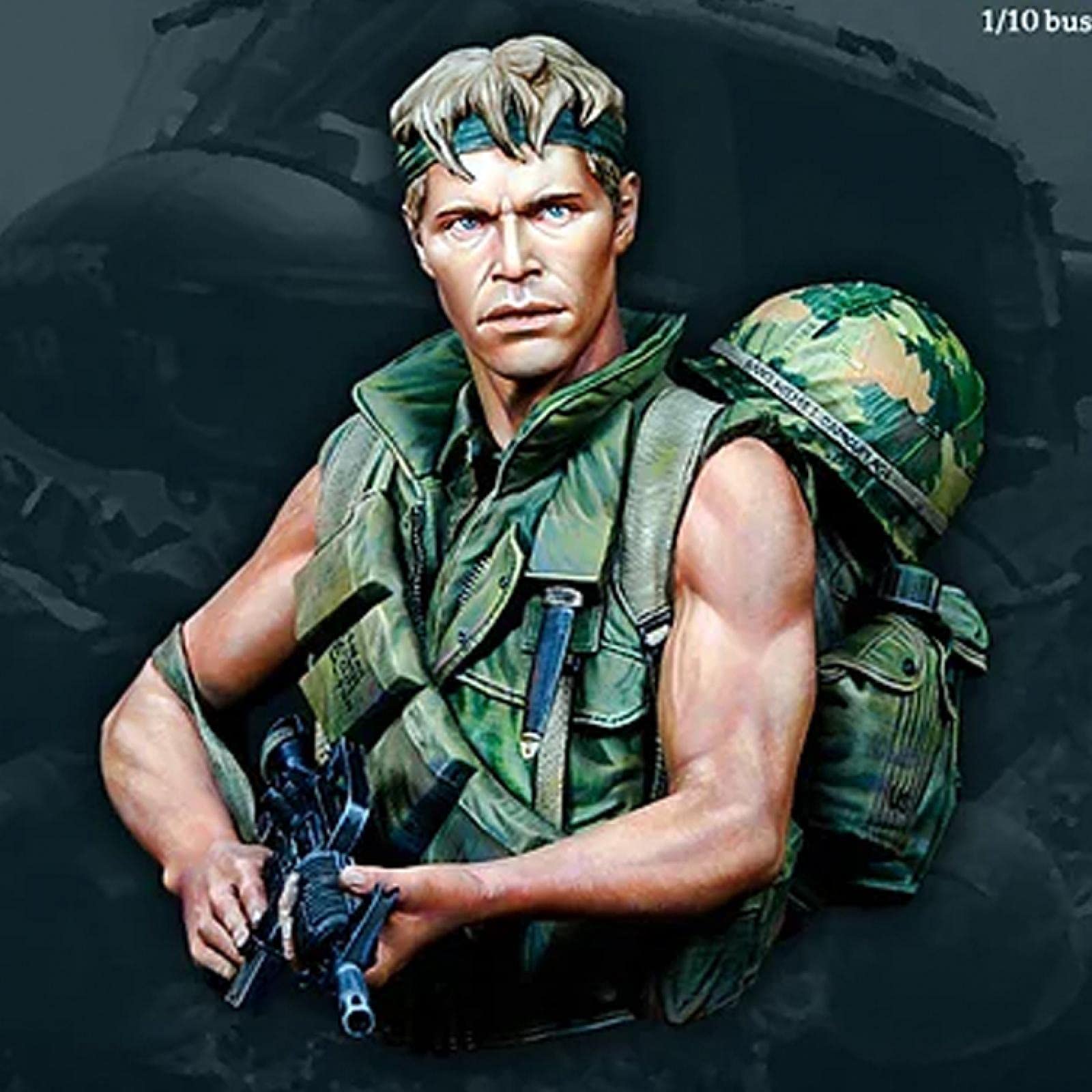 Risjc 1/10 Resin Bust Bust Model 1967 Vietnam War American Sergeant White Model Kit // N66345
