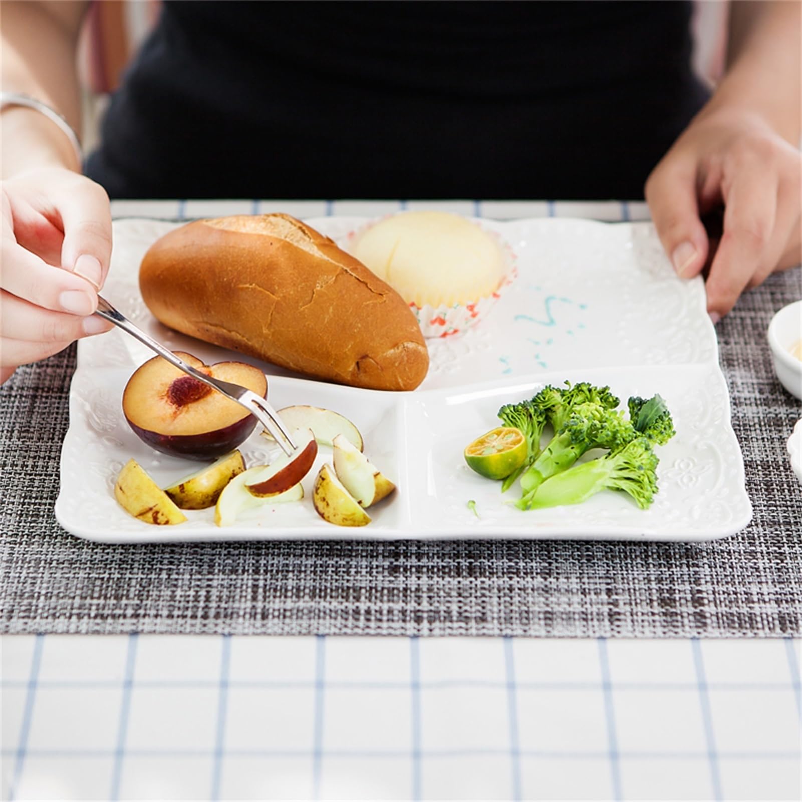 BFU Lot de 2 assiettes de contrôle des portions de 30,5 cm pour une alimentation