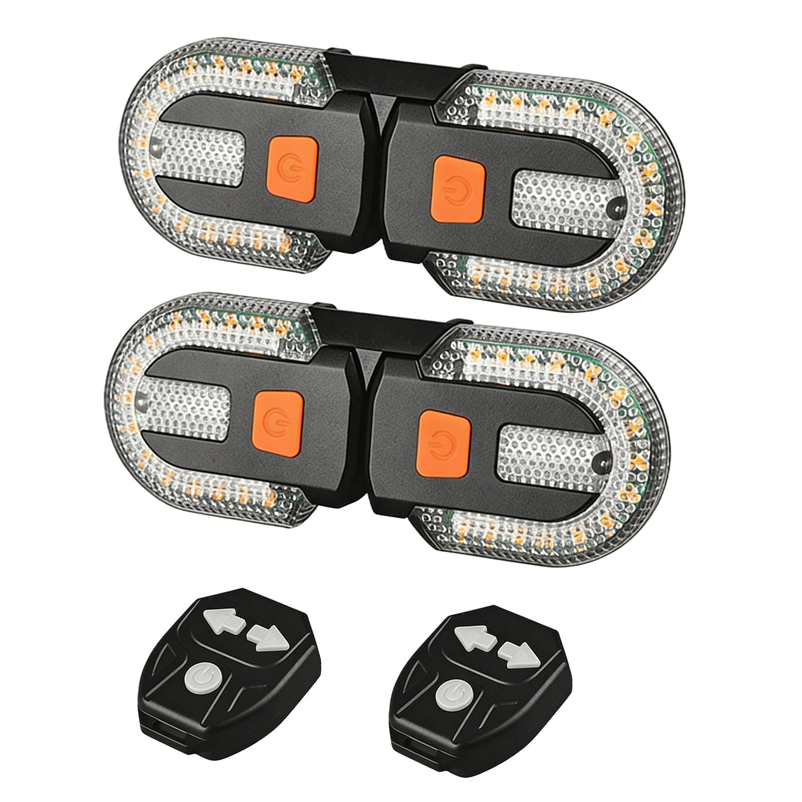 4 Rücklichter mit Blinkern, kabellose Steuerung, USB-Ladegerät, ABS-Gehäuse für Sicherheit