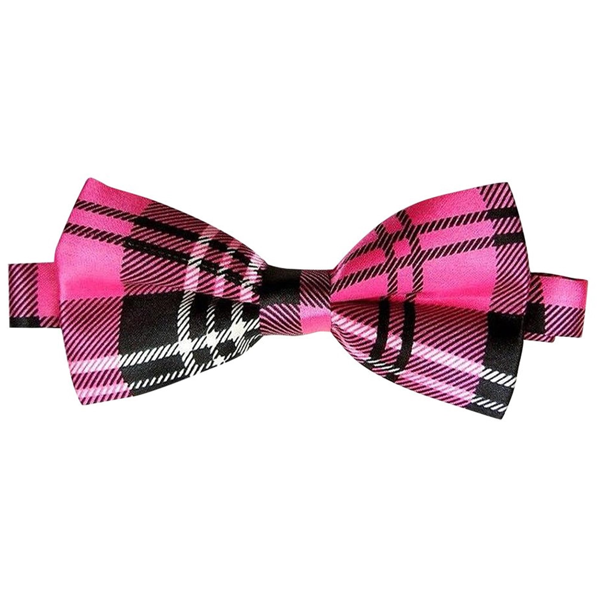 The Fancy Dress® Robert Burns Night Scotland Scottish Tartan Braces & Bow Tie Set Theme Party Accessories (Hot Pink Bow)