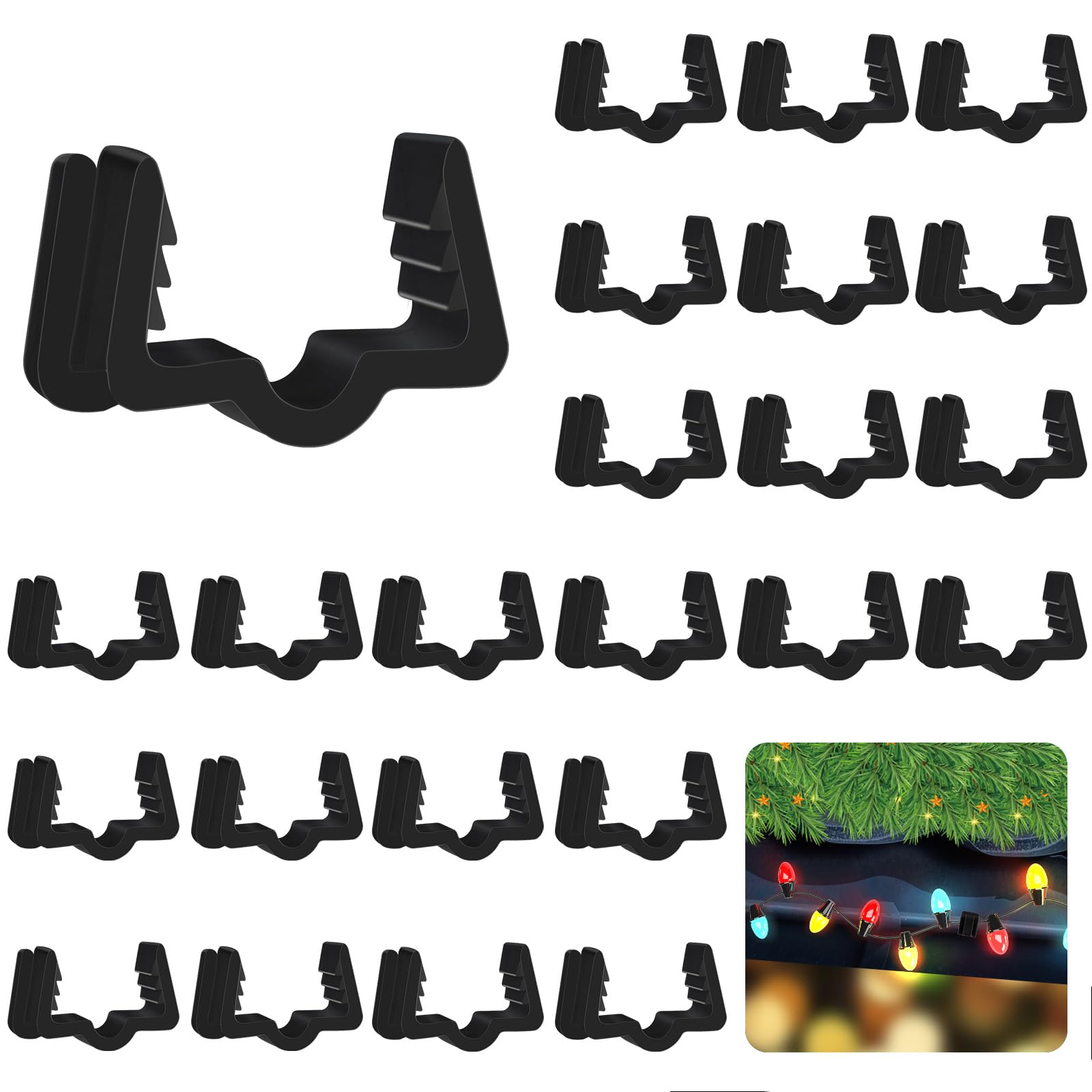 Heonay Christmas Light Hanger Clips Fascia Board Light Clips Plastic Holiday Deck - View #13