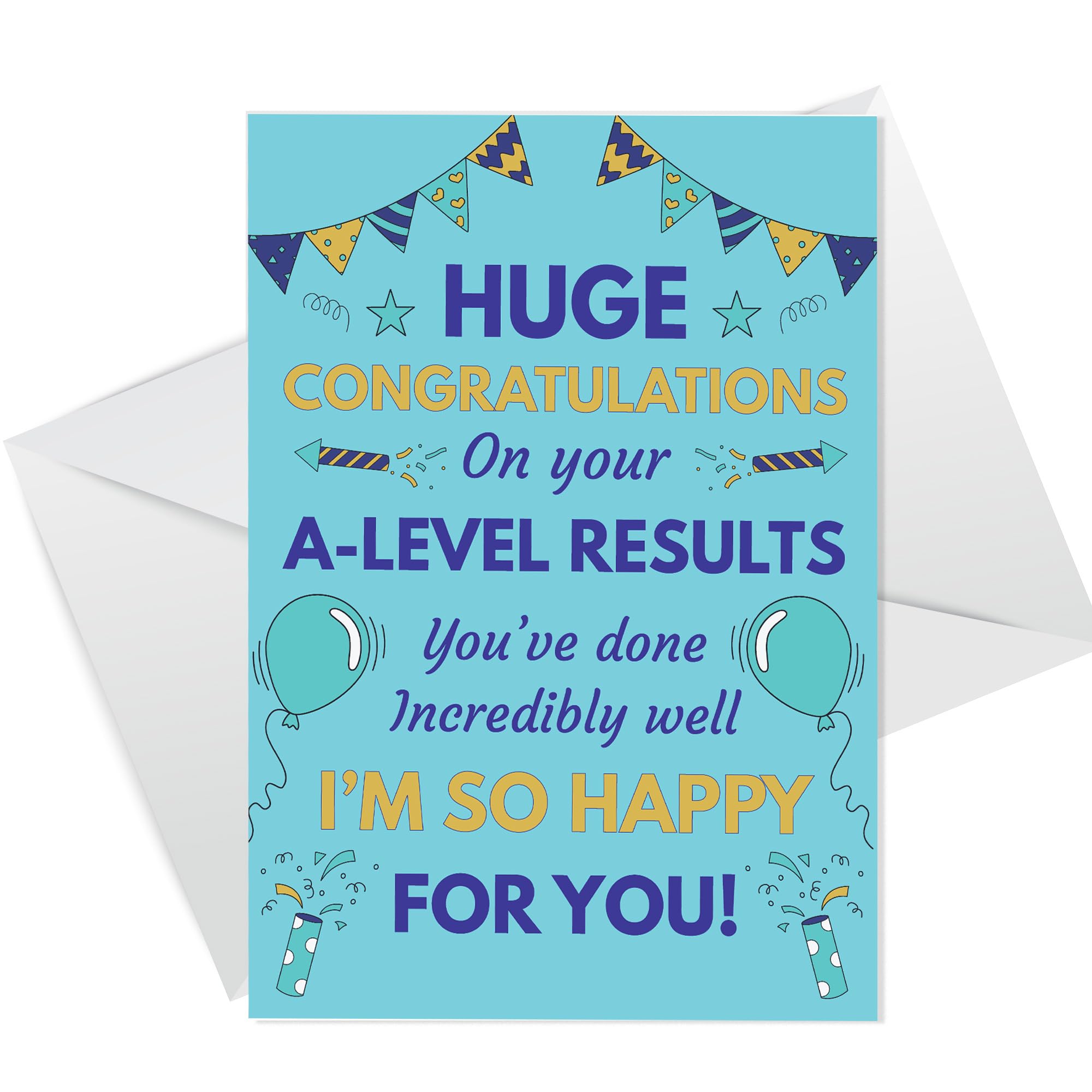 RED OCEAN Huge Congratulations On Your Fantastic A Level Results Card With Envelope Congratulations Card Well Done Card For Daughter Son A Level Results Card A6 Greetings Card